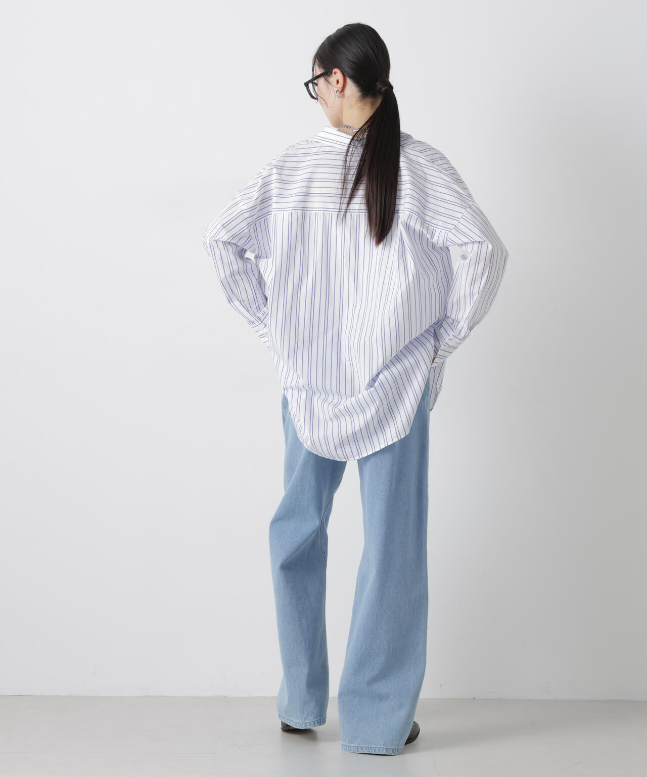 ブロードワイドシルエットストライプシャツ 6736120307
