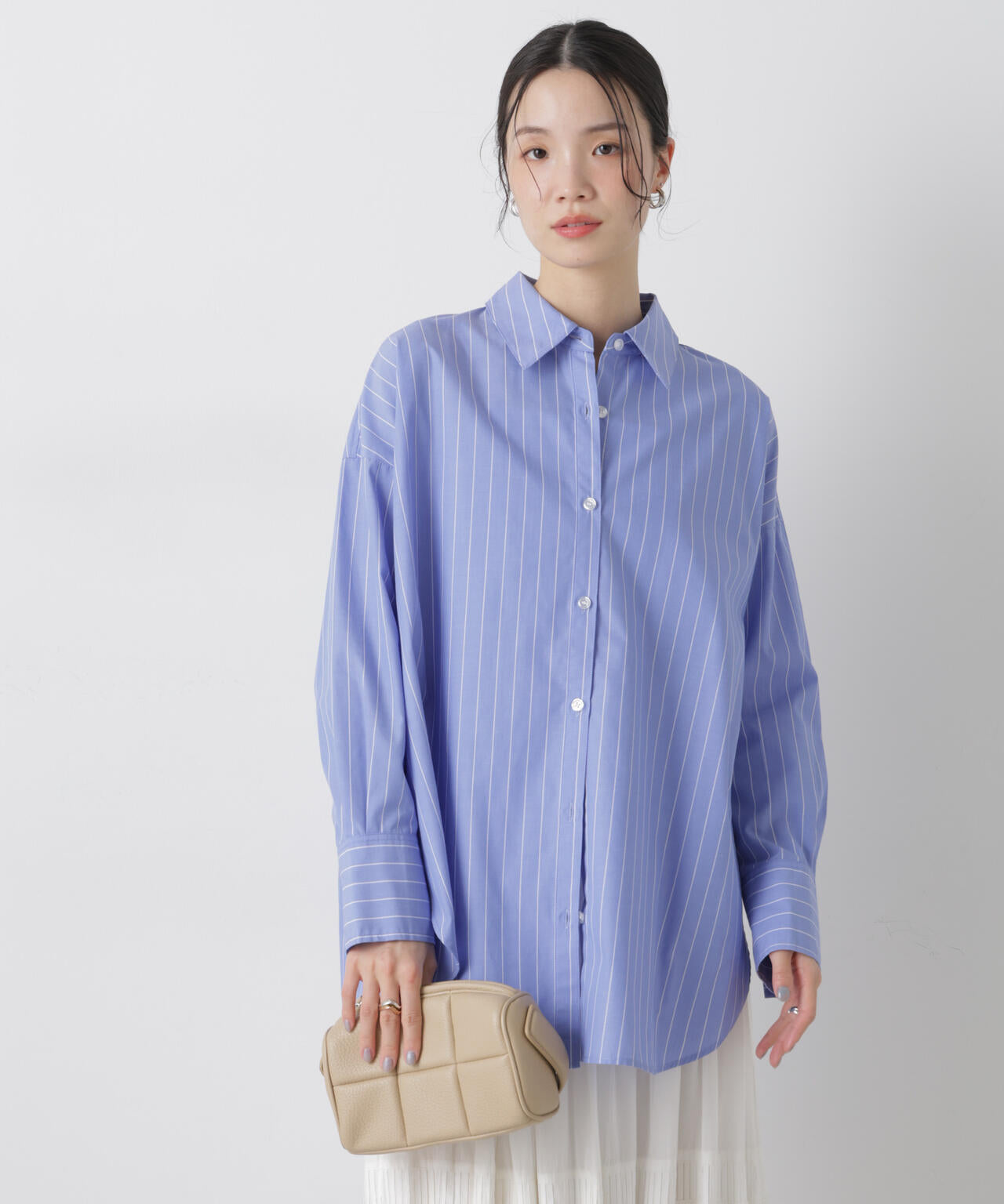ブロードワイドシルエットストライプシャツ 6736120307