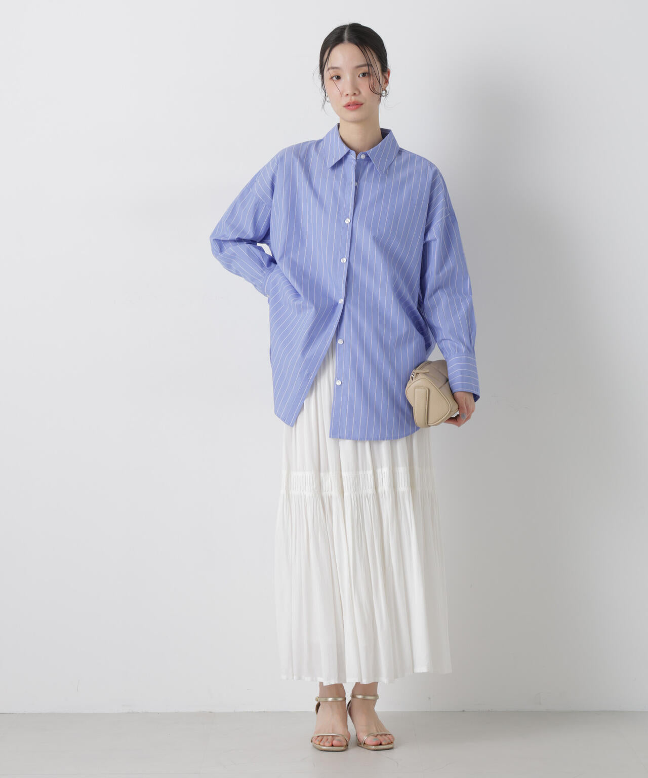 ブロードワイドシルエットストライプシャツ 6736120307