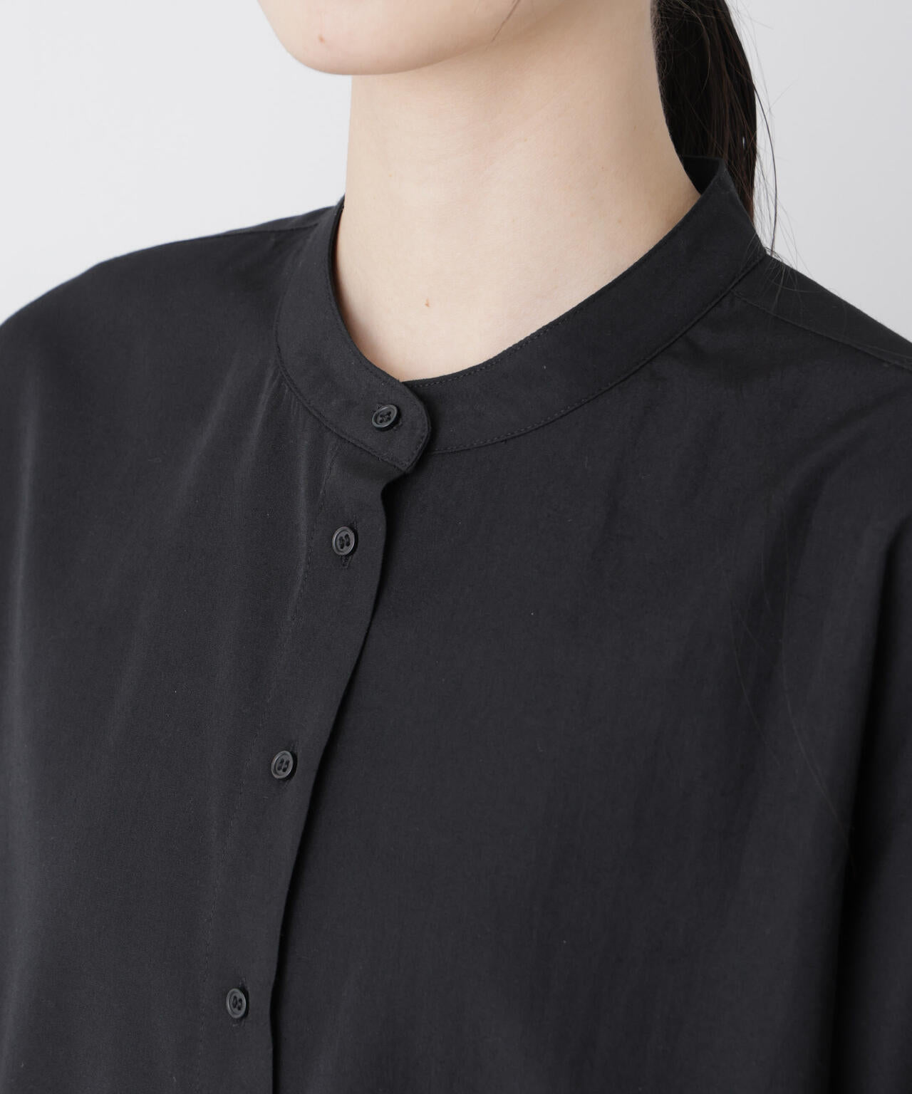 スカラレースコンビスタンドカラーシャツ 6736120310