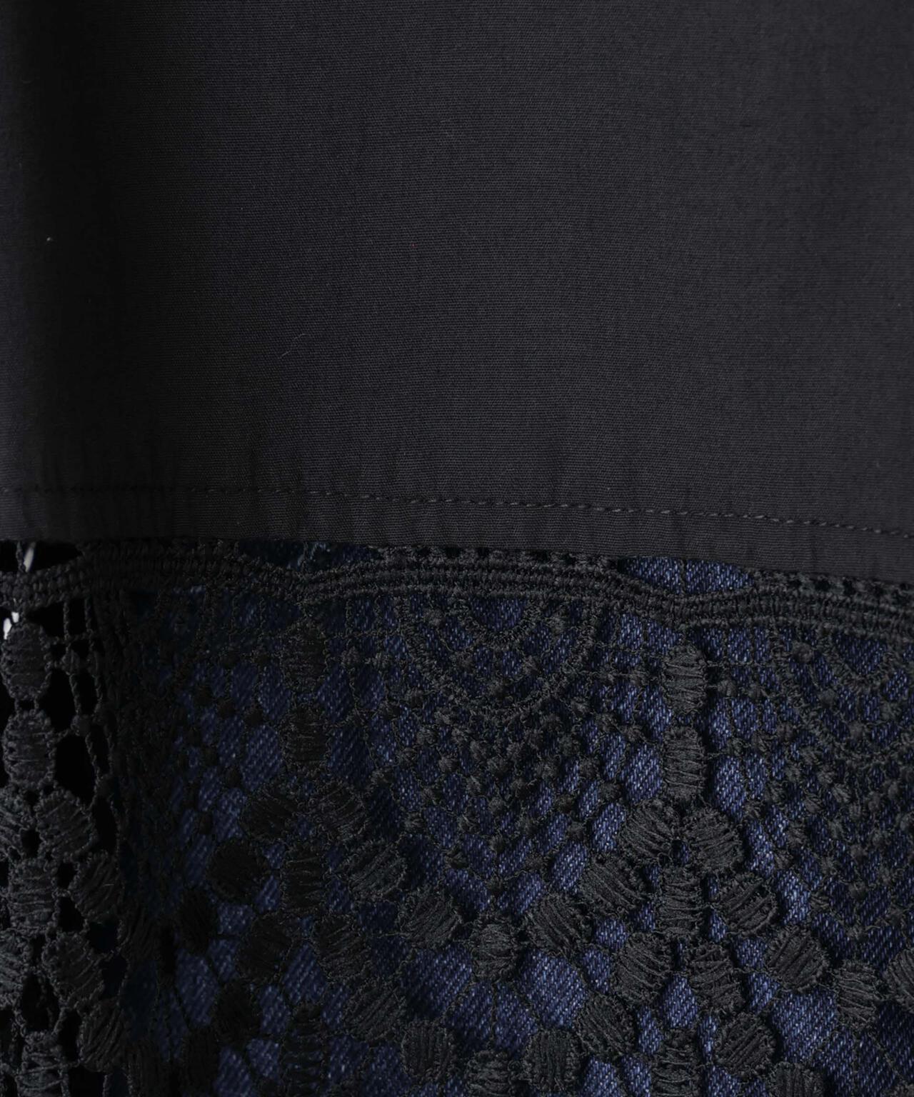 スカラレースコンビスタンドカラーシャツ 6736120310