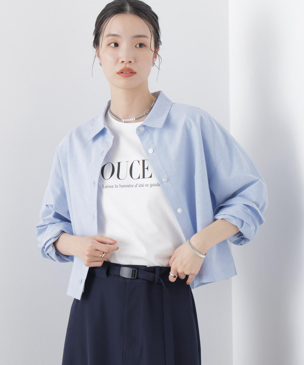 専用ページ　HOMMEgirlsクロップドシャツ 新品未使用 Hommegirls オムガールズ クロップドシャツ ホワイト S