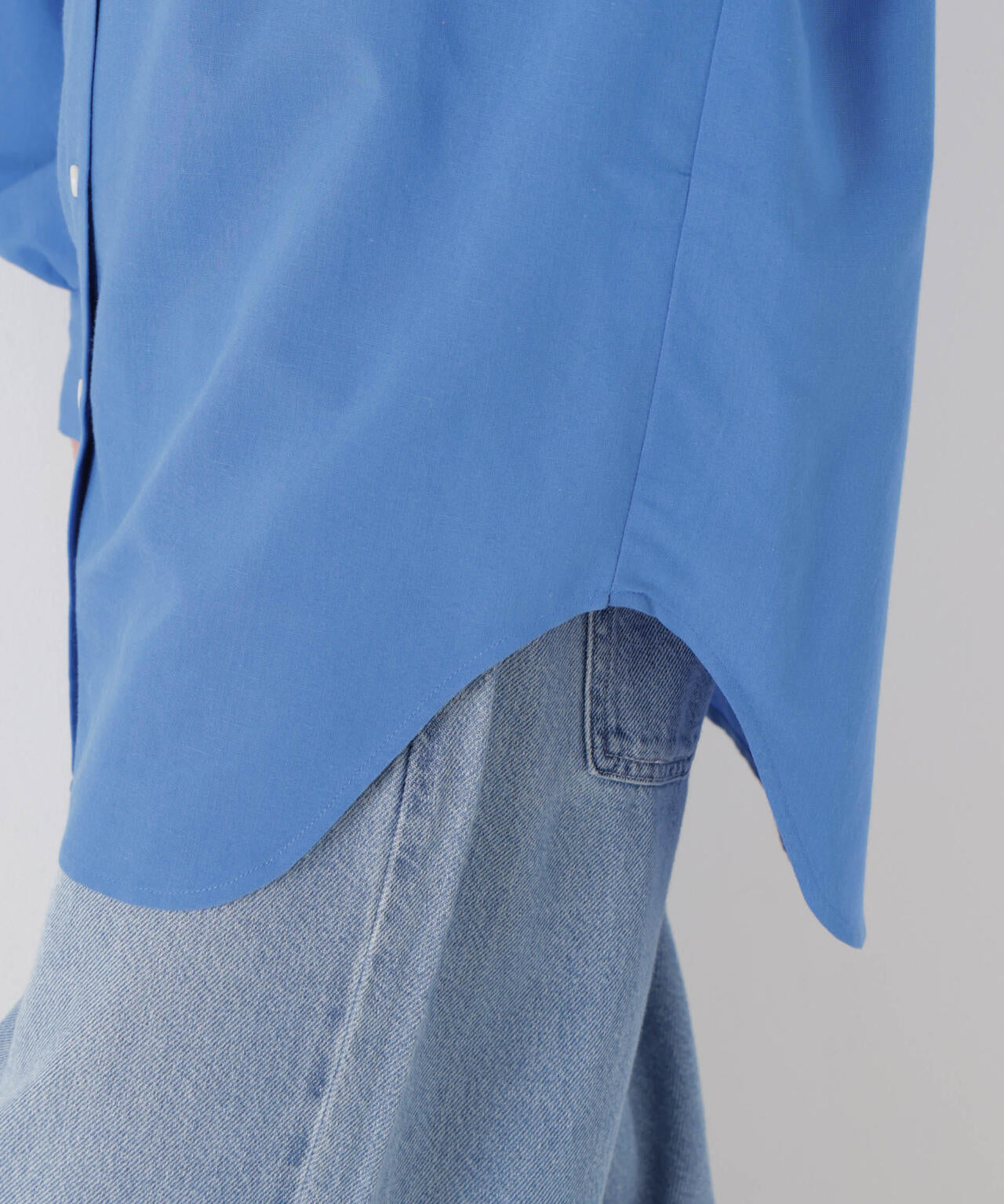 マシンウォッシャブルリネン混 ボリュームスリーブシャツ 6736120315