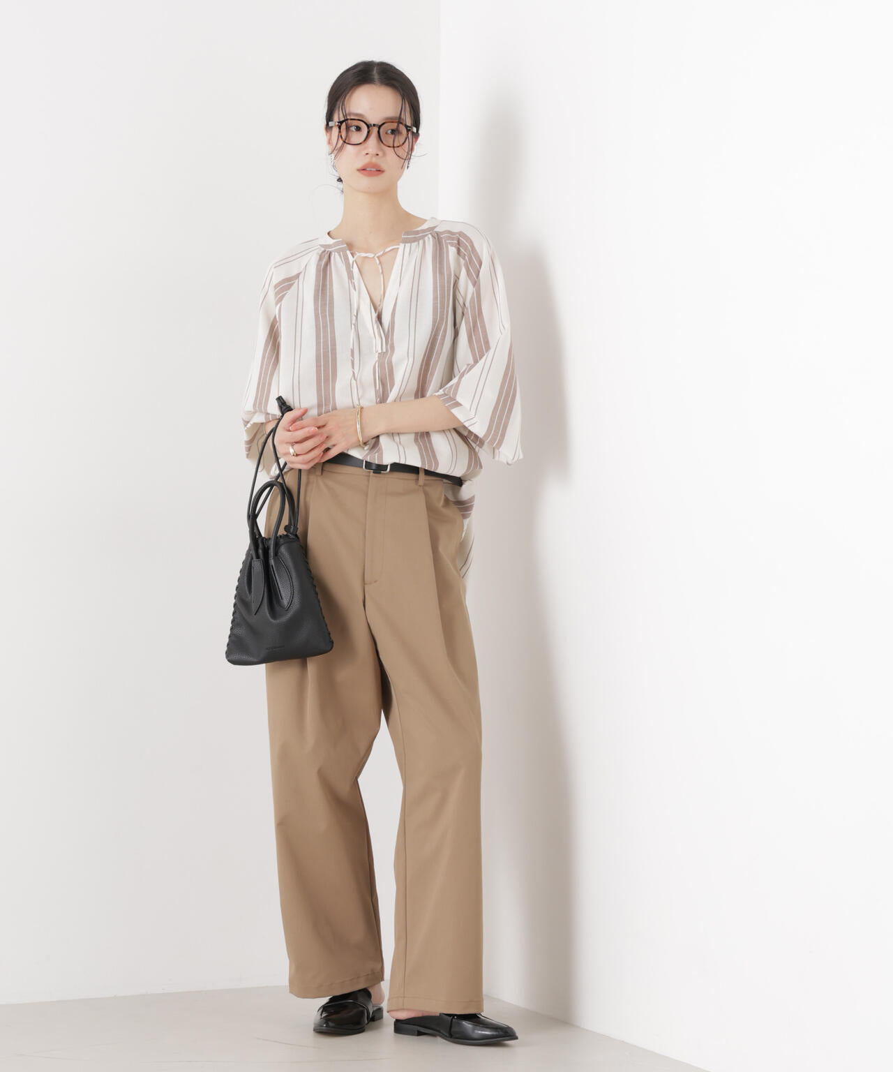 マシンウォッシャブルリネン混 ドルマンプルオーバーブラウス 6736120316