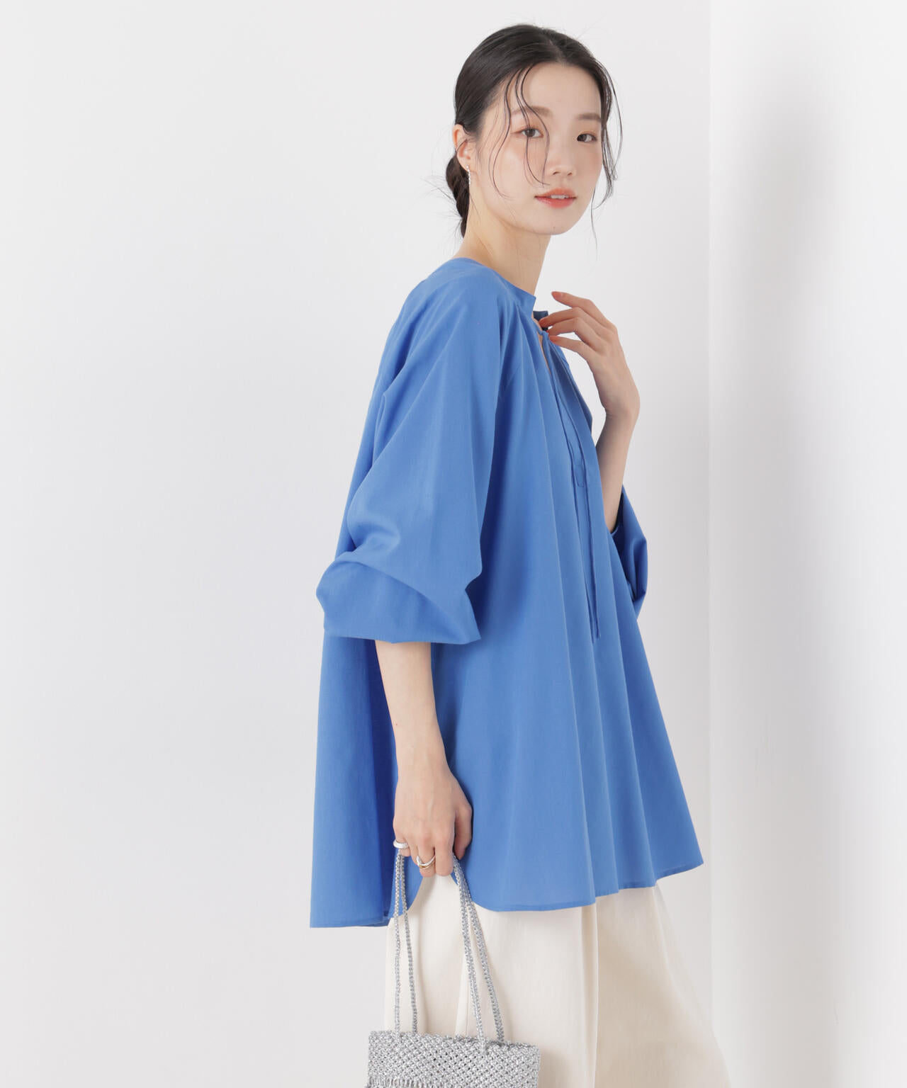 マシンウォッシャブルリネン混 ドルマンプルオーバーブラウス 6736120316