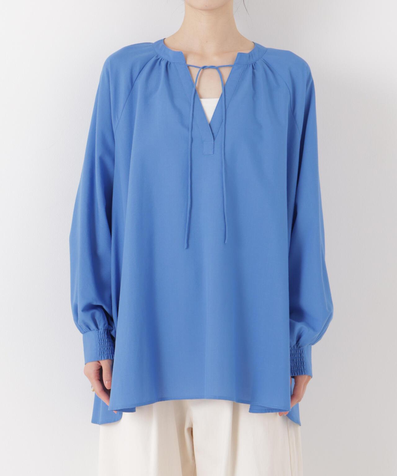 マシンウォッシャブルリネン混 ドルマンプルオーバーブラウス 6736120316