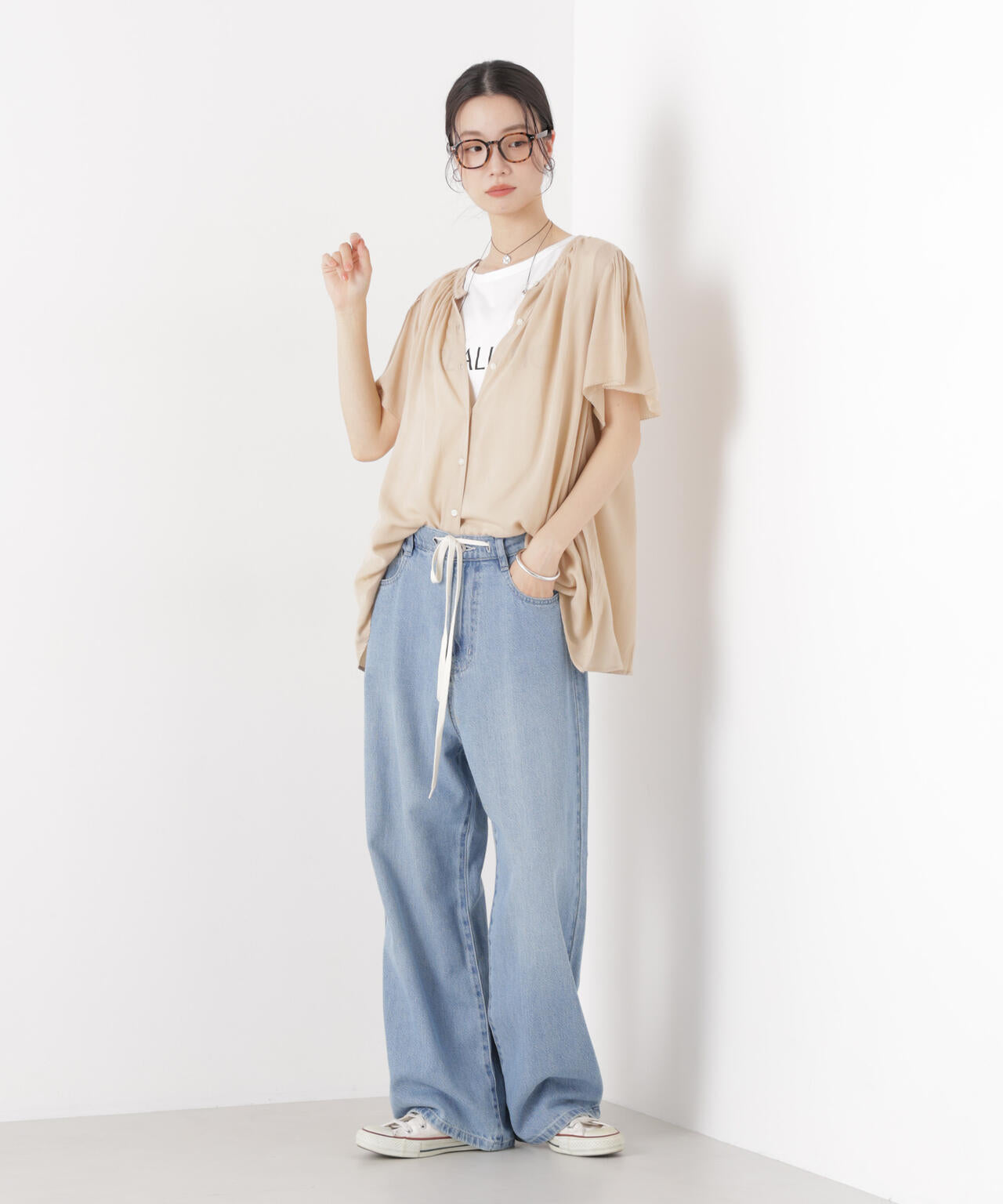 made in INDIA 前後2wayフレンチブラウス(セットアップ可) 6736121300