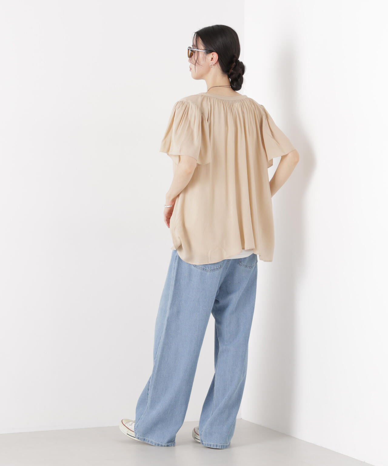 made in INDIA 前後2wayフレンチブラウス(セットアップ可) 6736121300