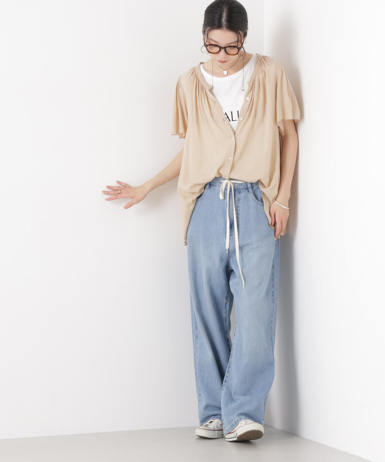 made in INDIA 前後2wayフレンチブラウス(セットアップ可) 6736121300