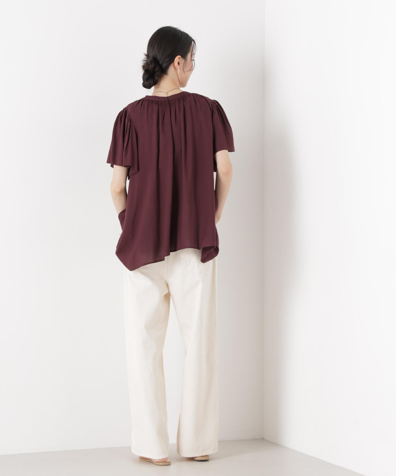 made in INDIA 前後2wayフレンチブラウス(セットアップ可) 6736121300