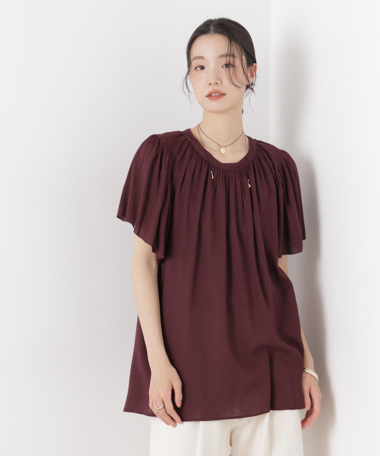 made in INDIA 前後2wayフレンチブラウス(セットアップ可) 6736121300