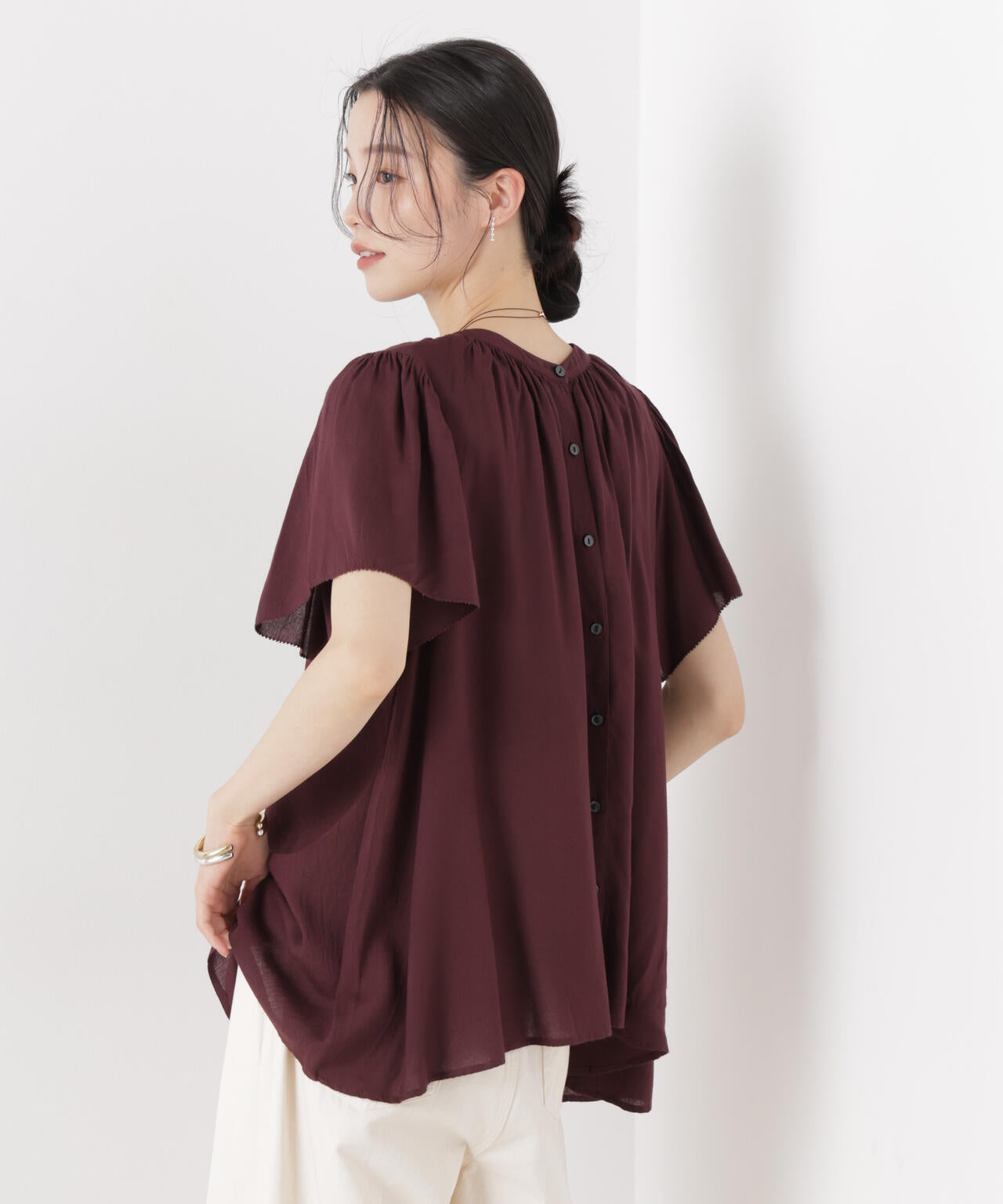 made in INDIA 前後2way フレンチ ブラウス ( セットアップ 可 )