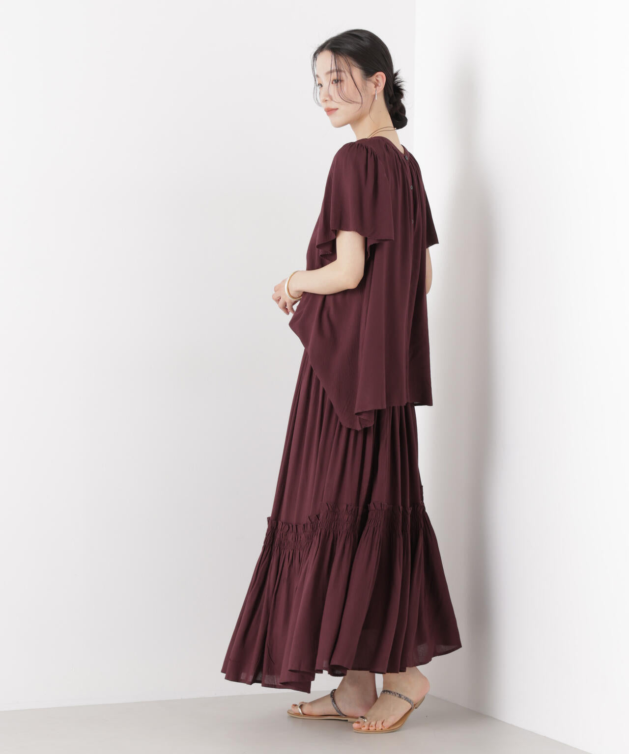 made in INDIA 前後2wayフレンチブラウス(セットアップ可) 6736121300
