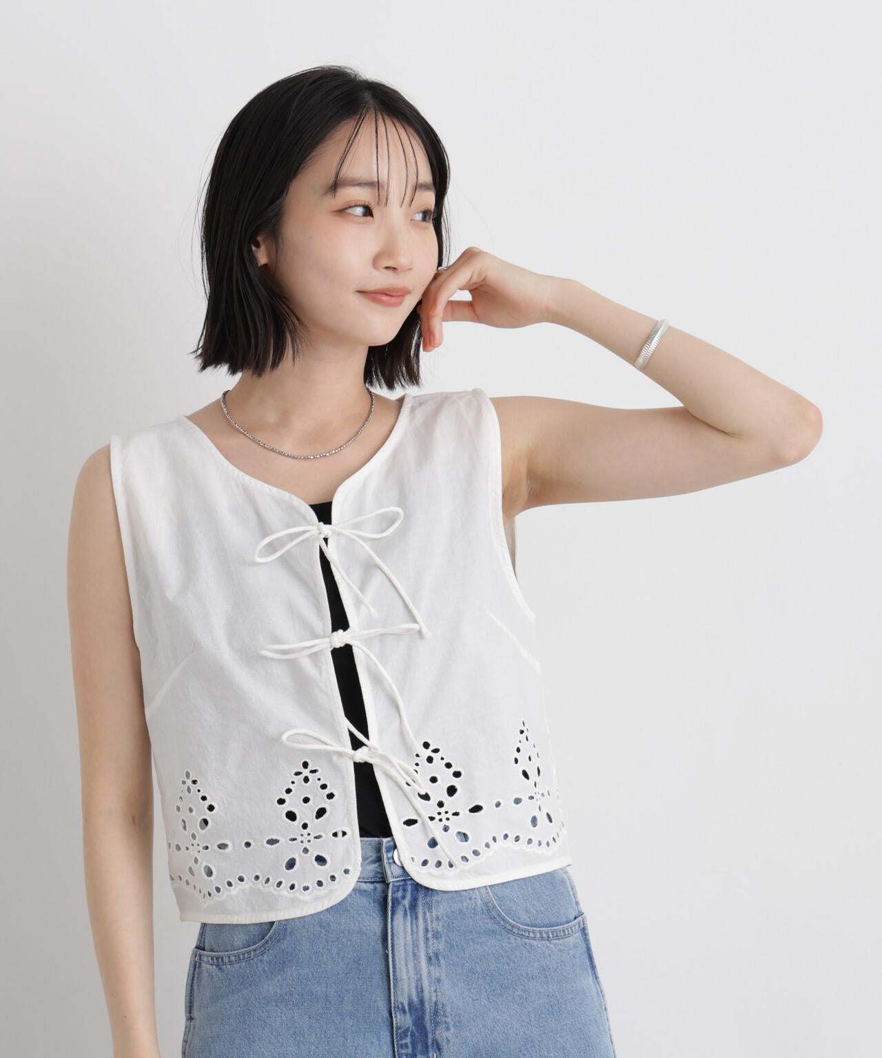 made in INDIA カットワークエンブロイダリージレ(セットアップ可) 6736121302