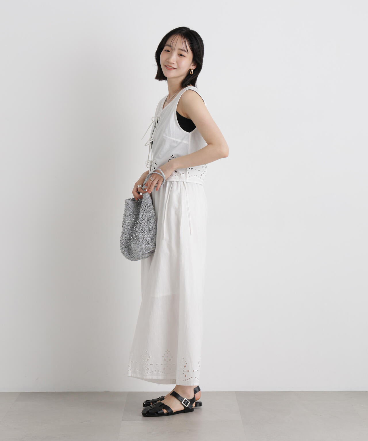 made in INDIA カットワークエンブロイダリージレ(セットアップ可) 6736121302