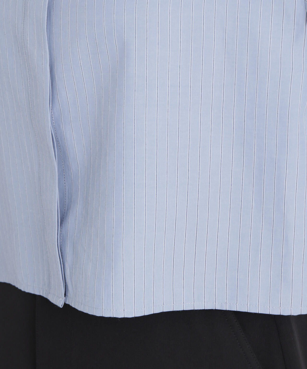 ドビーストライプクロップド半袖シャツ(セットアップ可) 6736121306