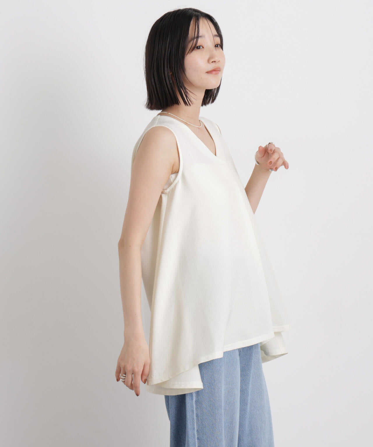 多機能リネンライクケープカラーセットデザインブラウス 6736121307