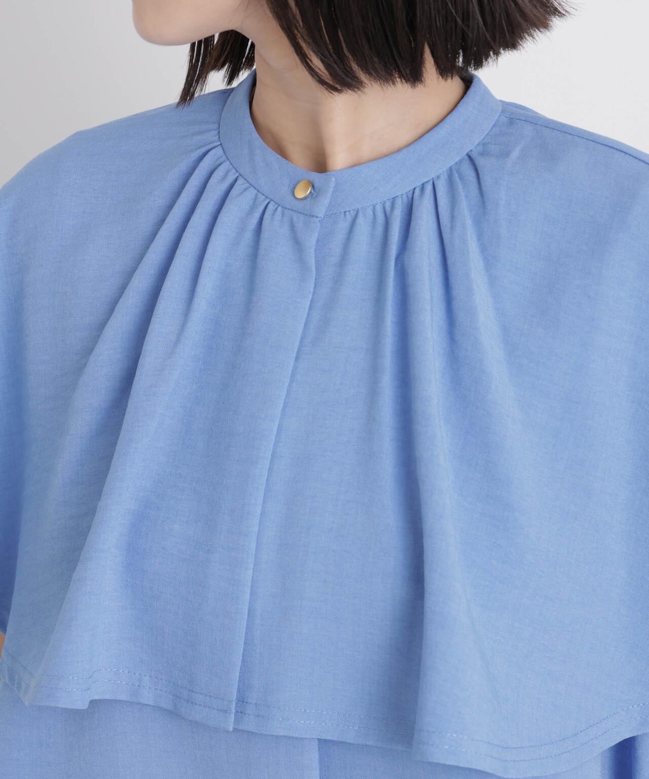 多機能リネンライクケープカラーセットデザインブラウス 6736121307