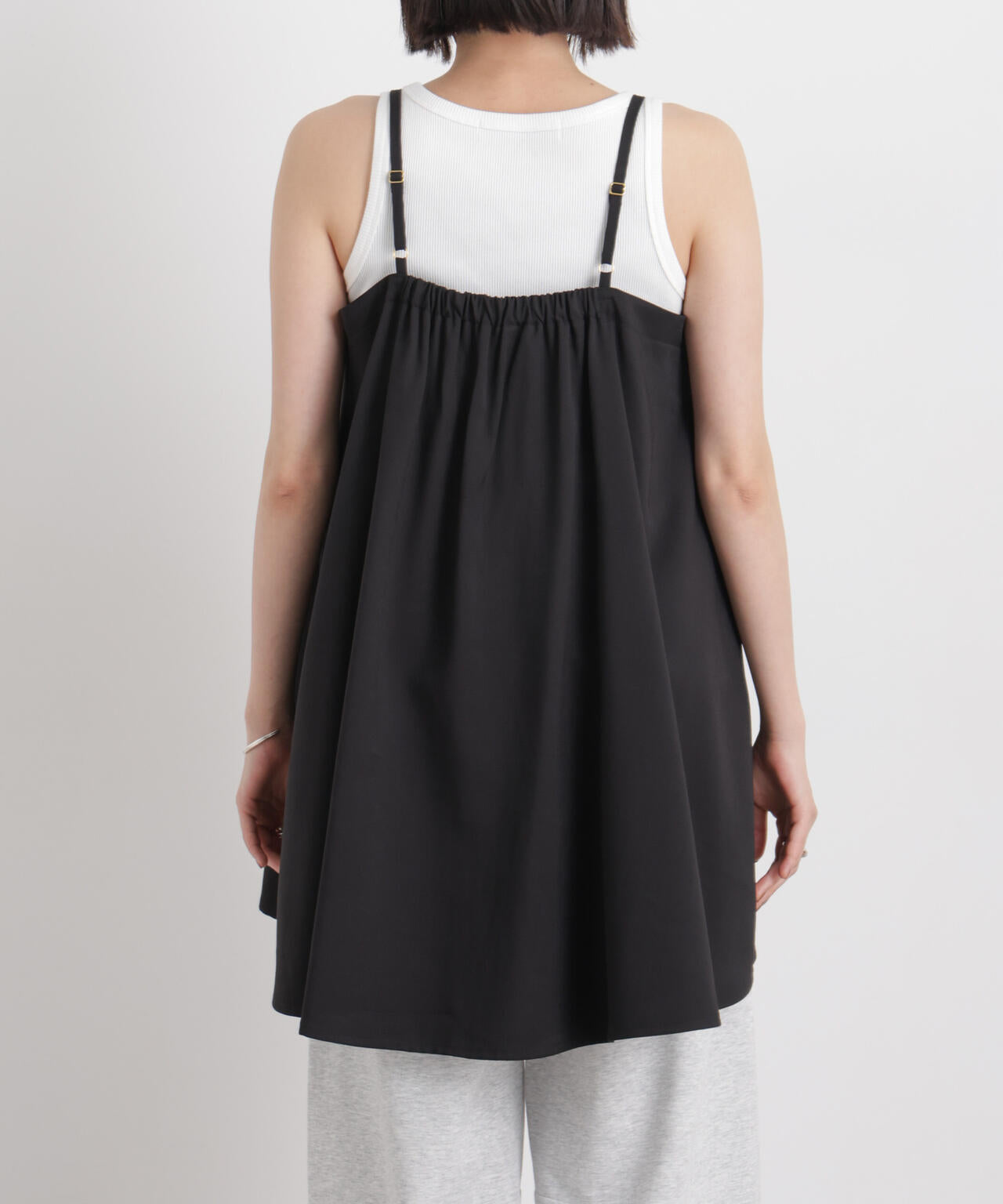 微光沢ツイル前後2wayリボンキャミソール(セットアップ可) 6736121308