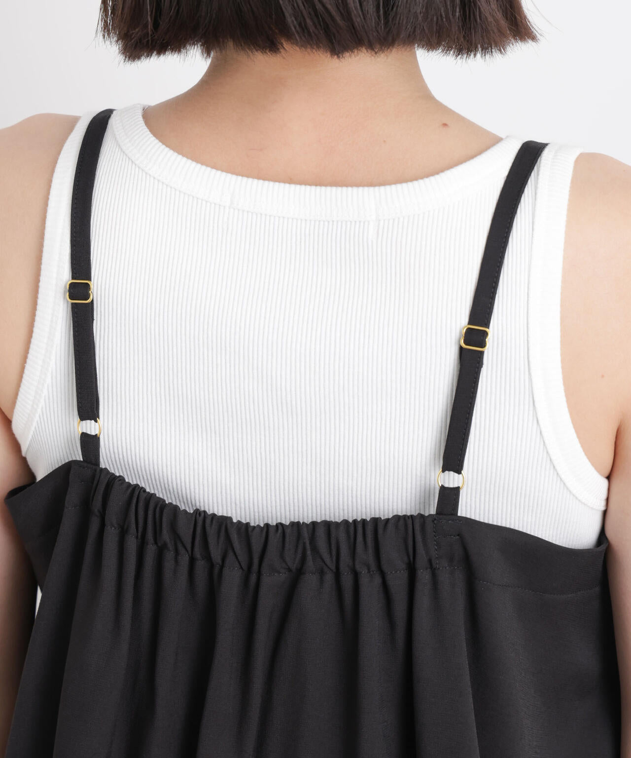 微光沢ツイル前後2wayリボンキャミソール(セットアップ可) 6736121308