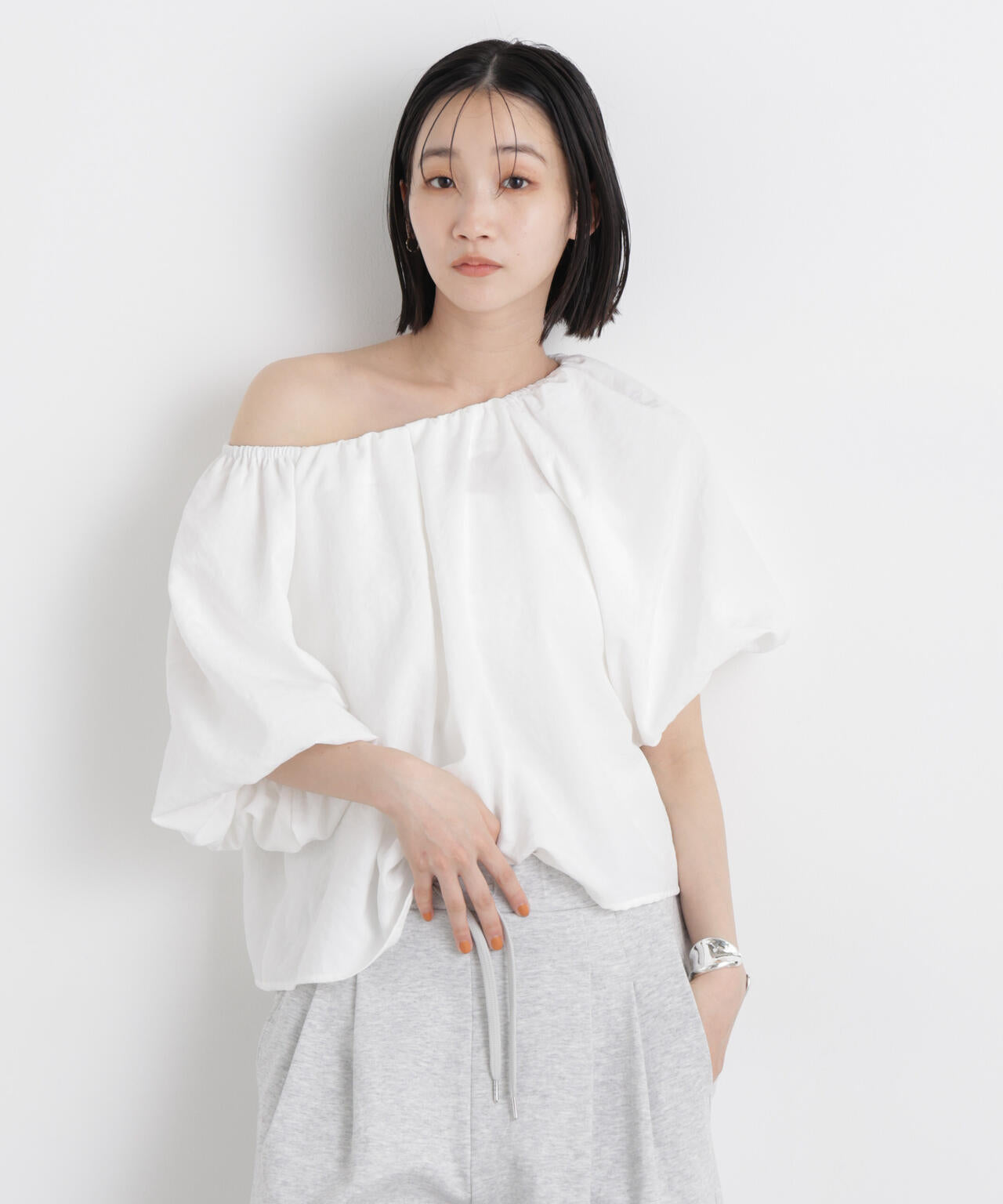 タンブラーブッチャー前後2wayボリュームスリーブブラウス(セットアップ可)