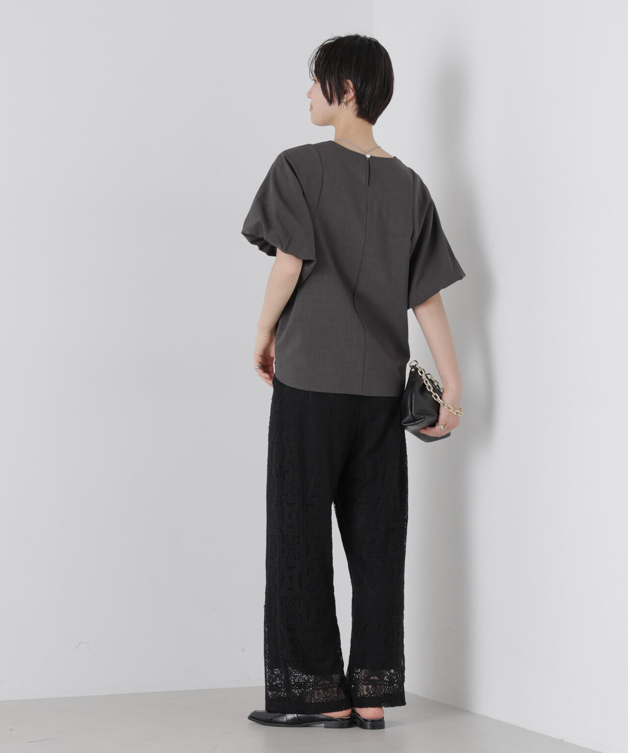 ドライマット トロバルーン スリーブ ブラウス ( セットアップ 可)