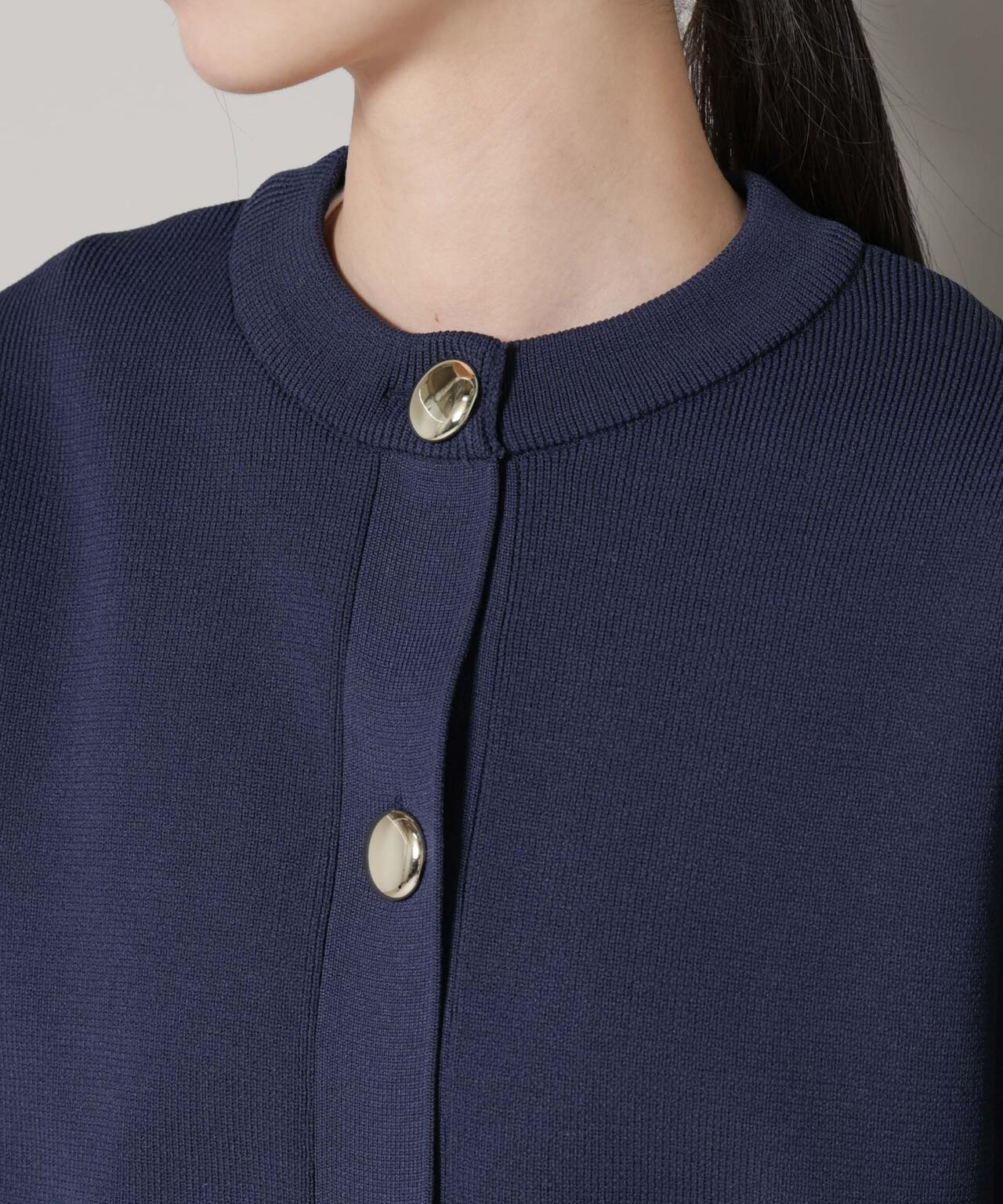 ビッグボタンクルーネックニットカーディガン 6736122302