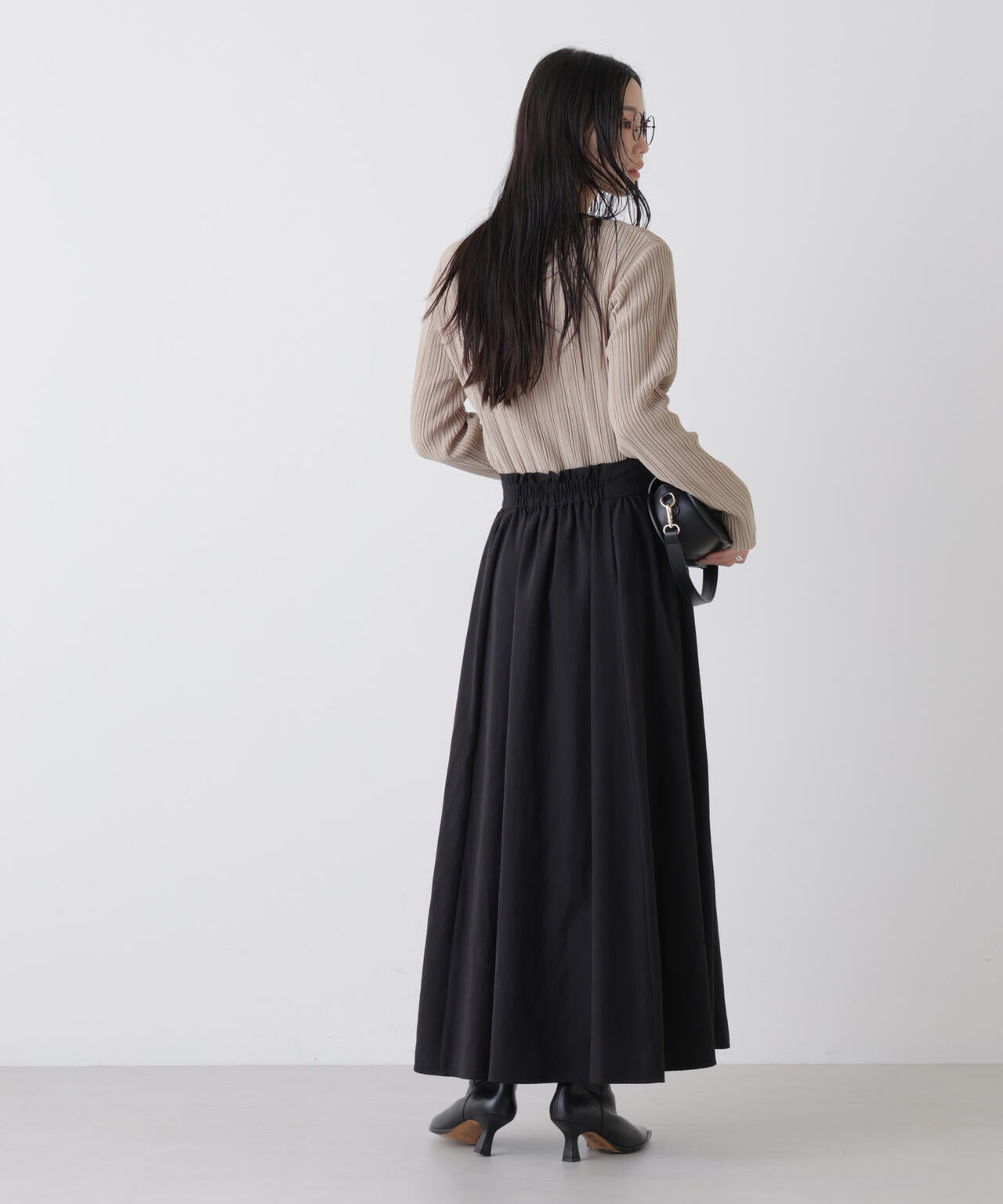 プリーツニットボートネックトップス(セットアップ可) 6736122303