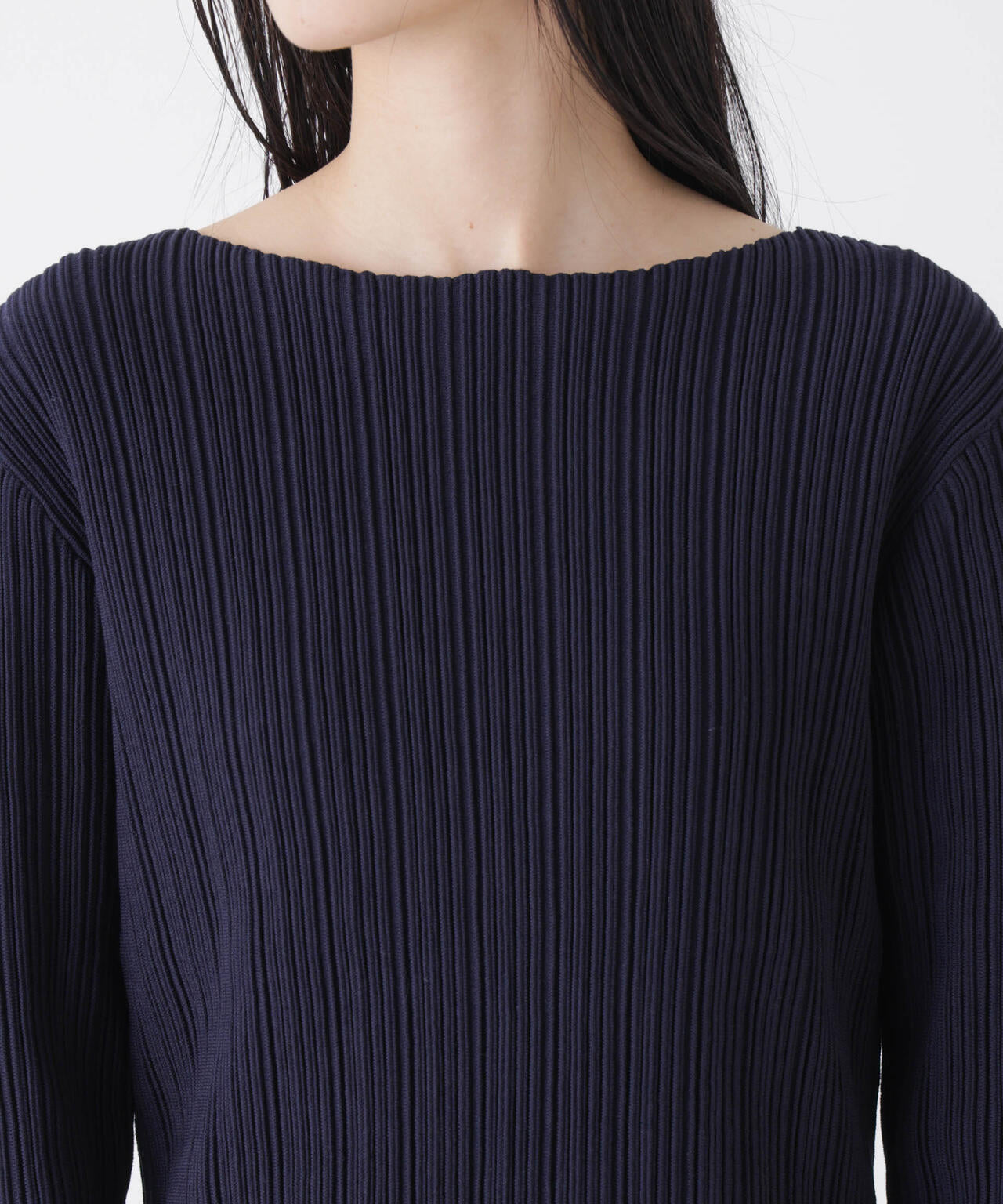 プリーツニットボートネックトップス(セットアップ可) 6736122303