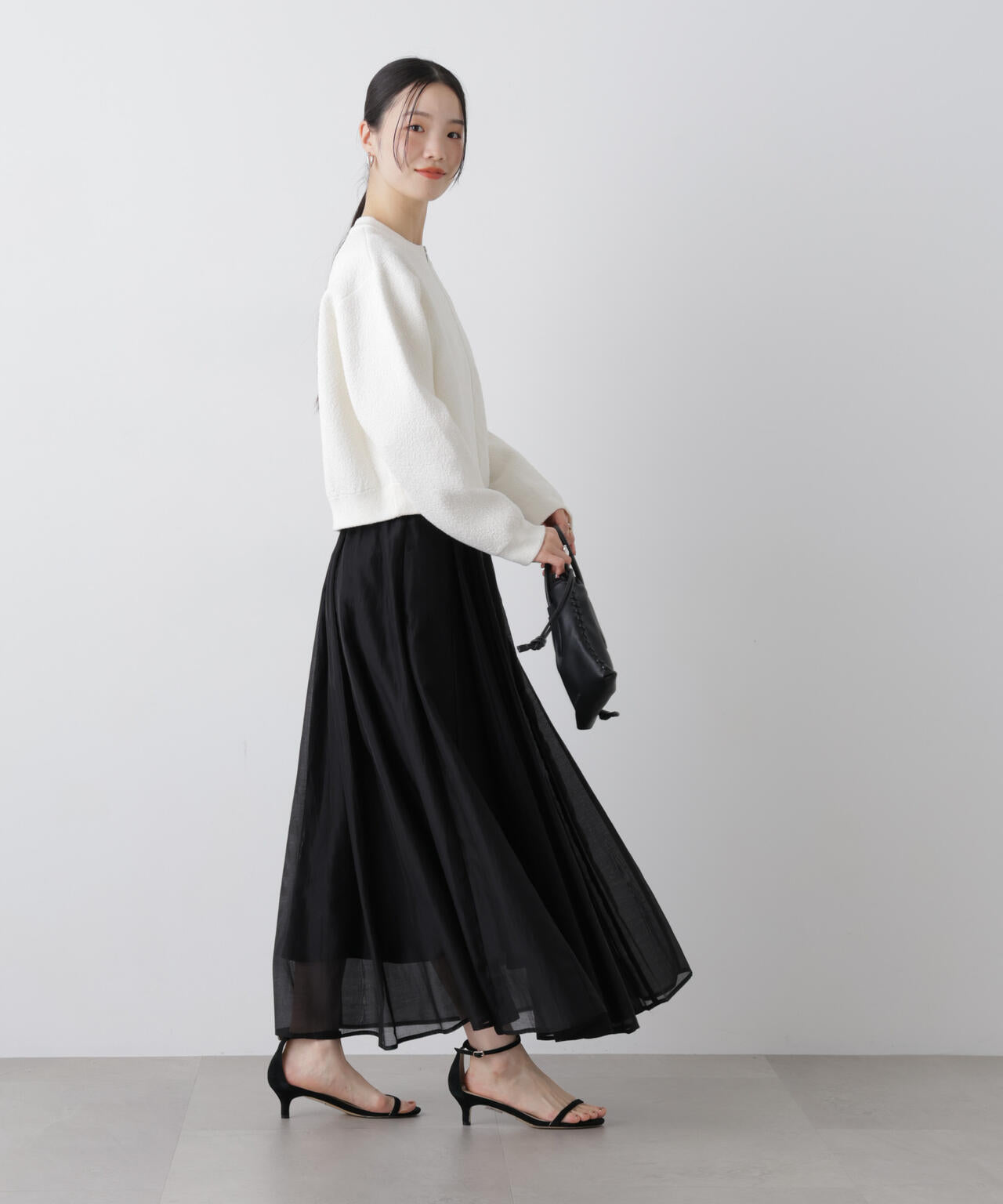 梨地ダブルフェイスジップアップニット 6736122306