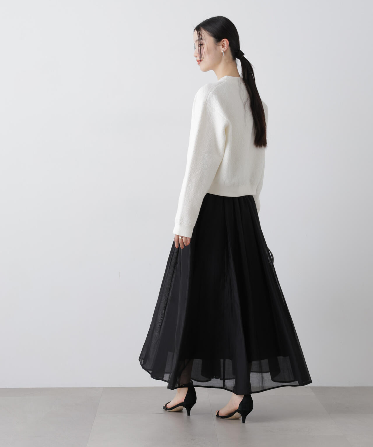 梨地ダブルフェイスジップアップニット 6736122306