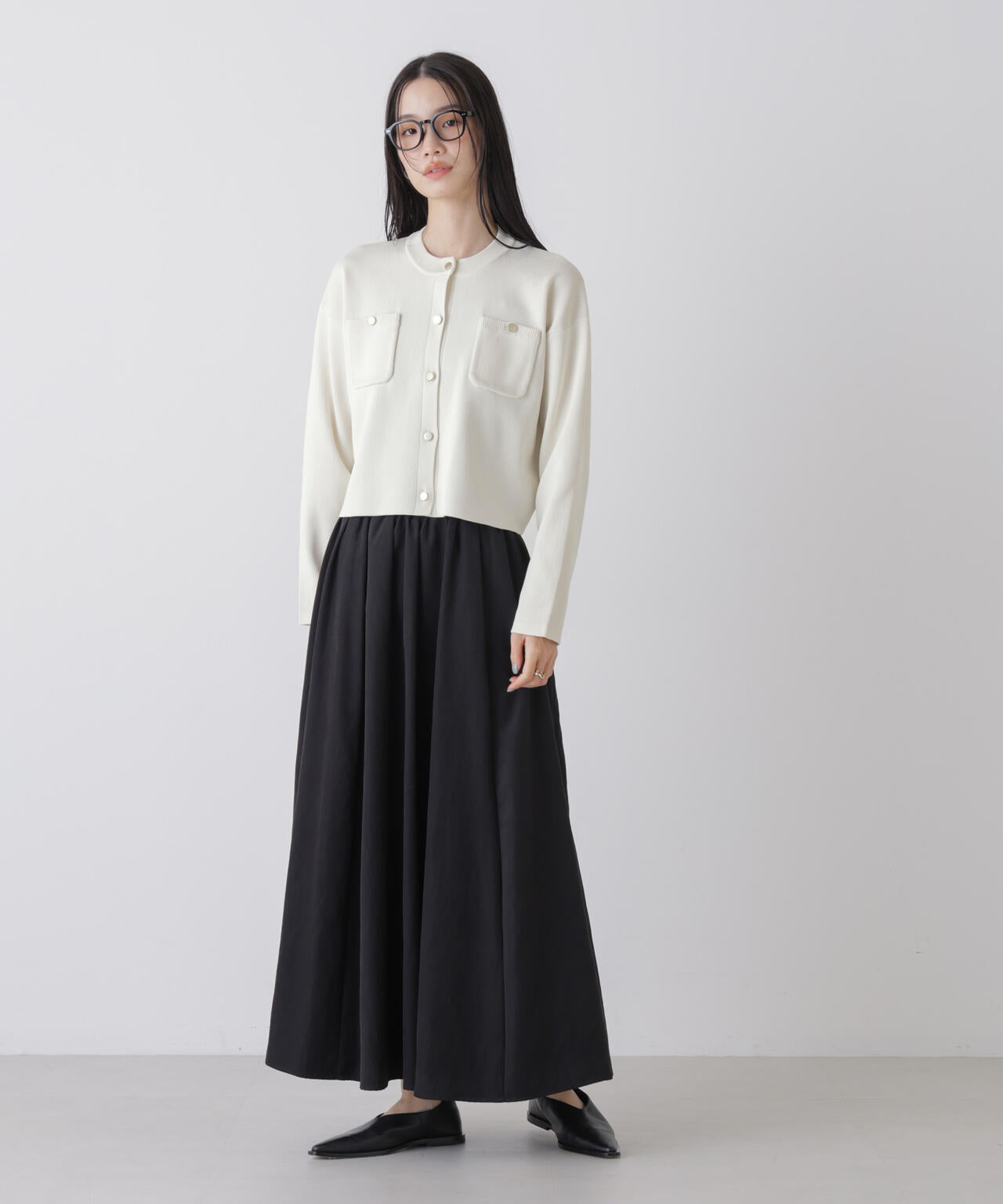 洗濯機洗可UVカット総針ニットカーディガン 6736122307