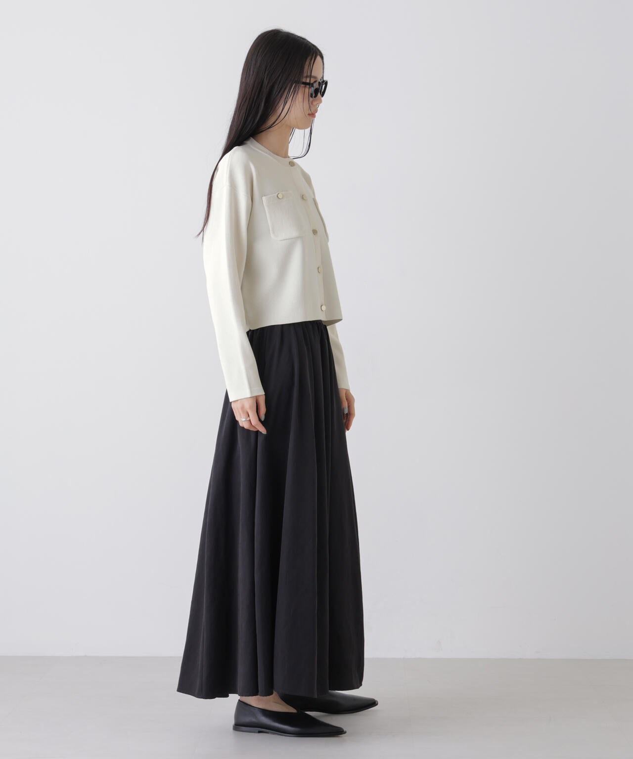 洗濯機洗可UVカット総針ニットカーディガン 6736122307