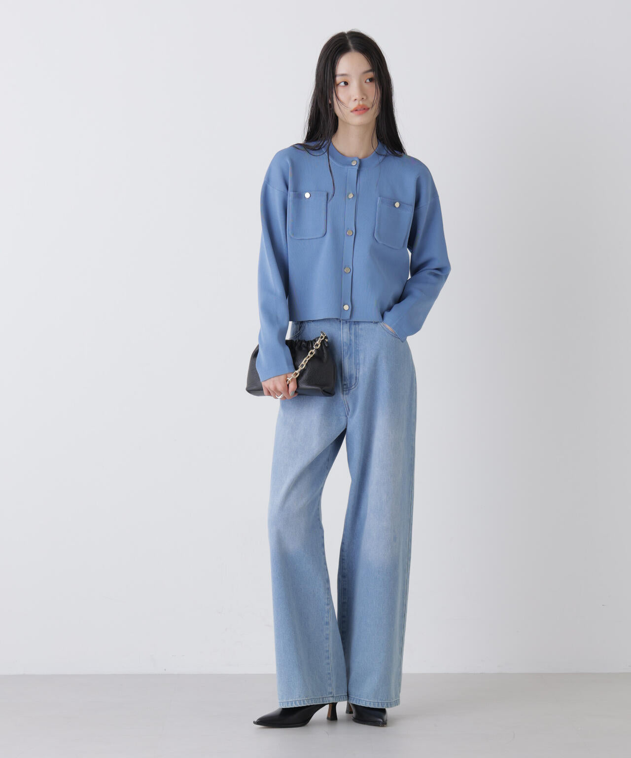 洗濯機洗可UVカット総針ニットカーディガン 6736122307