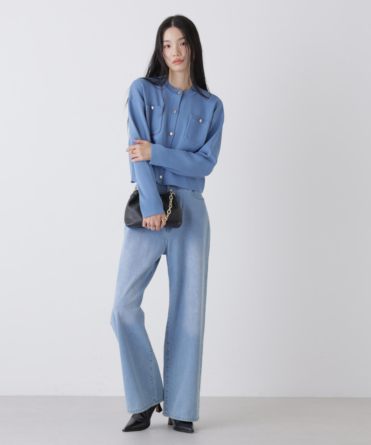 洗濯機洗可UVカット総針ニットカーディガン 6736122307