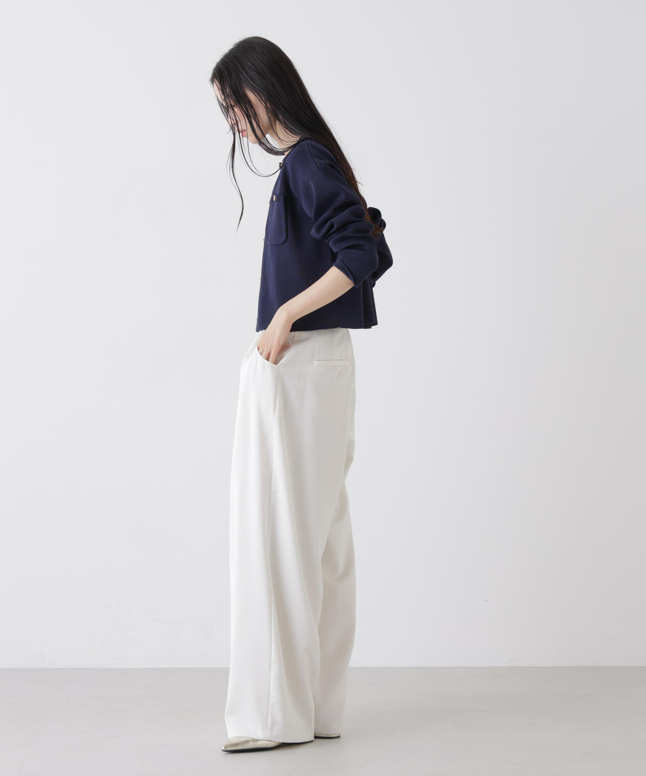 洗濯機洗可UVカット総針ニットカーディガン 6736122307