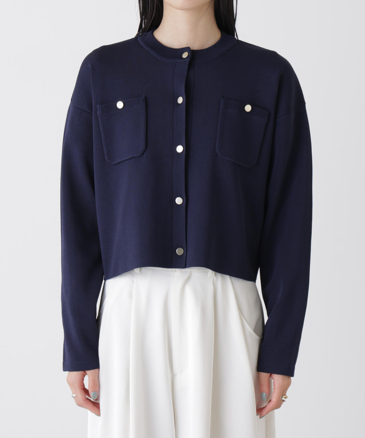 洗濯機洗可UVカット総針ニットカーディガン 6736122307