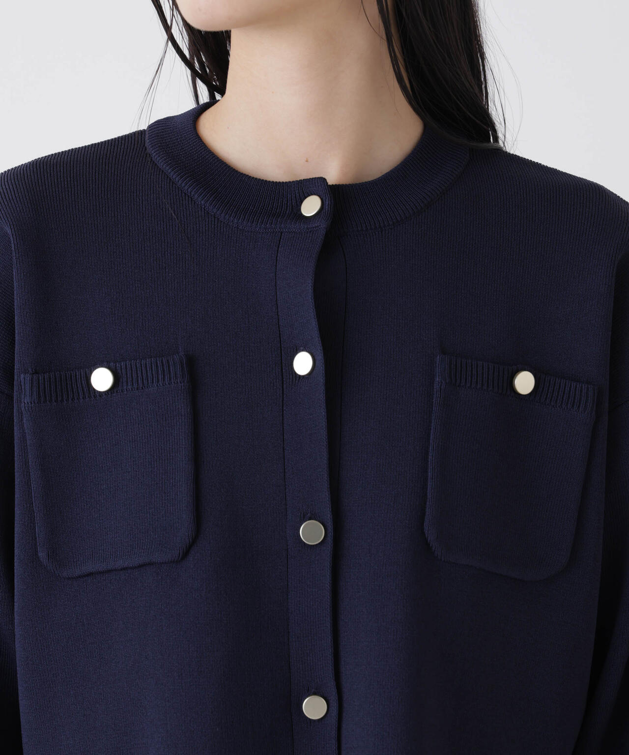 洗濯機洗可UVカット総針ニットカーディガン 6736122307