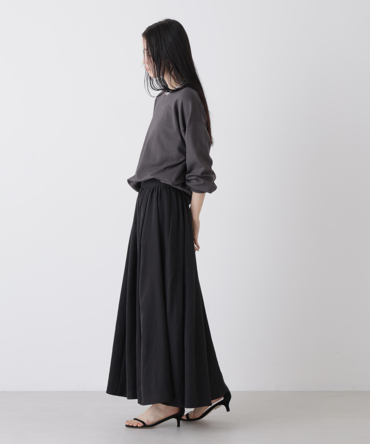 洗濯機洗可バンブーレーヨンニット ワイドクルーネックプルオーバー 6736122309