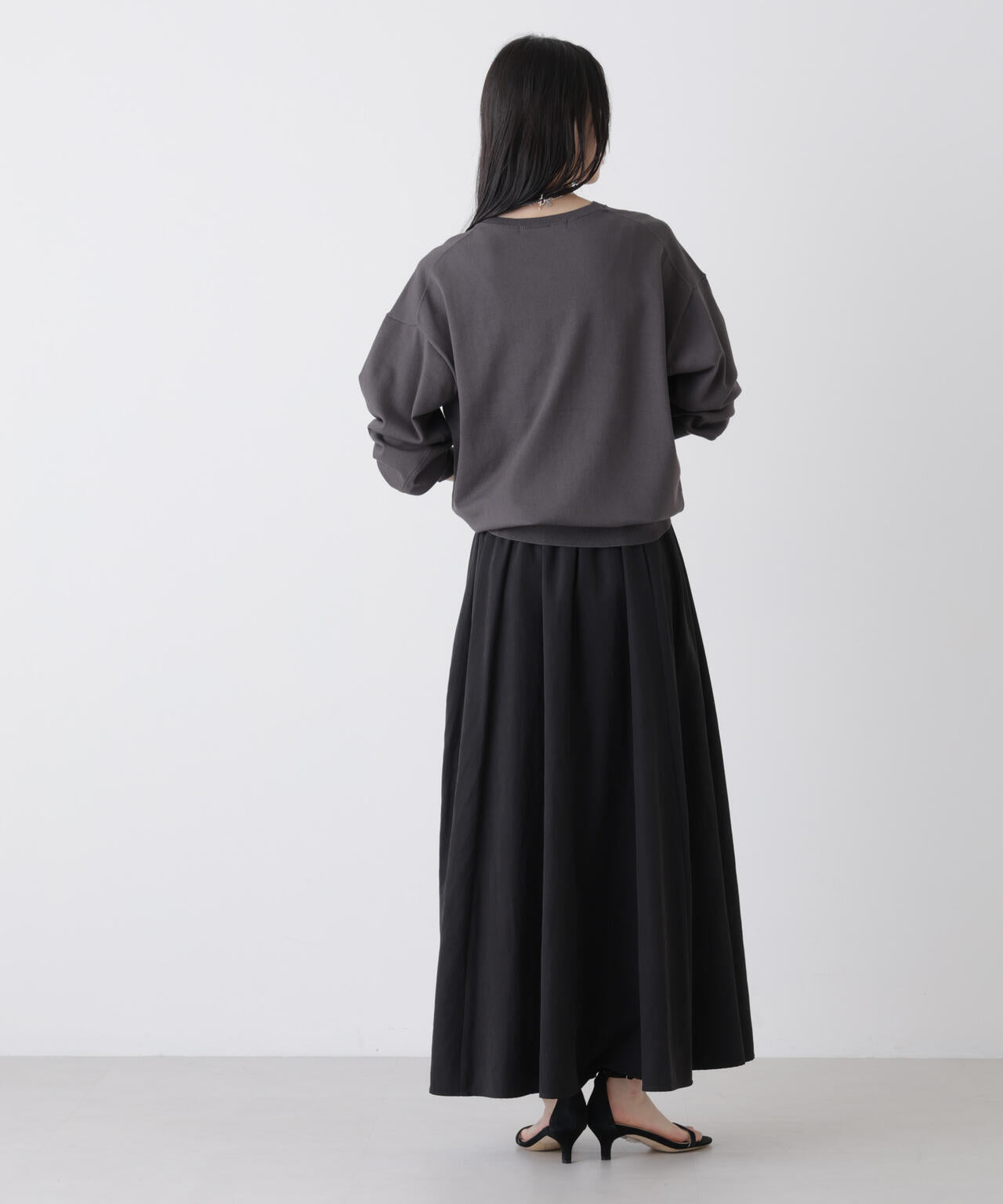 洗濯機洗可 バンブーレーヨンニット ワイド クルーネック プルオーバー