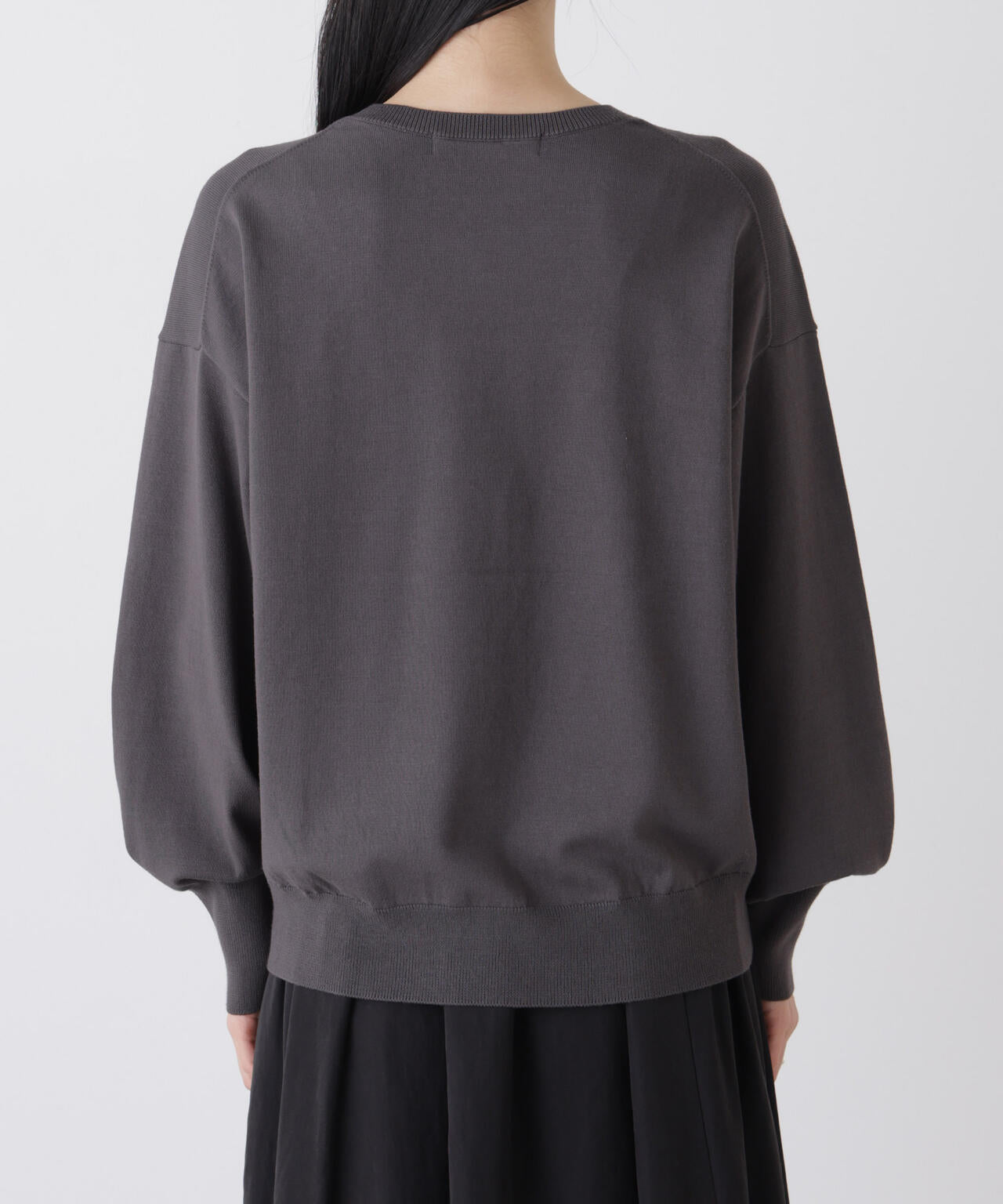 洗濯機洗可バンブーレーヨンニット ワイドクルーネックプルオーバー 6736122309