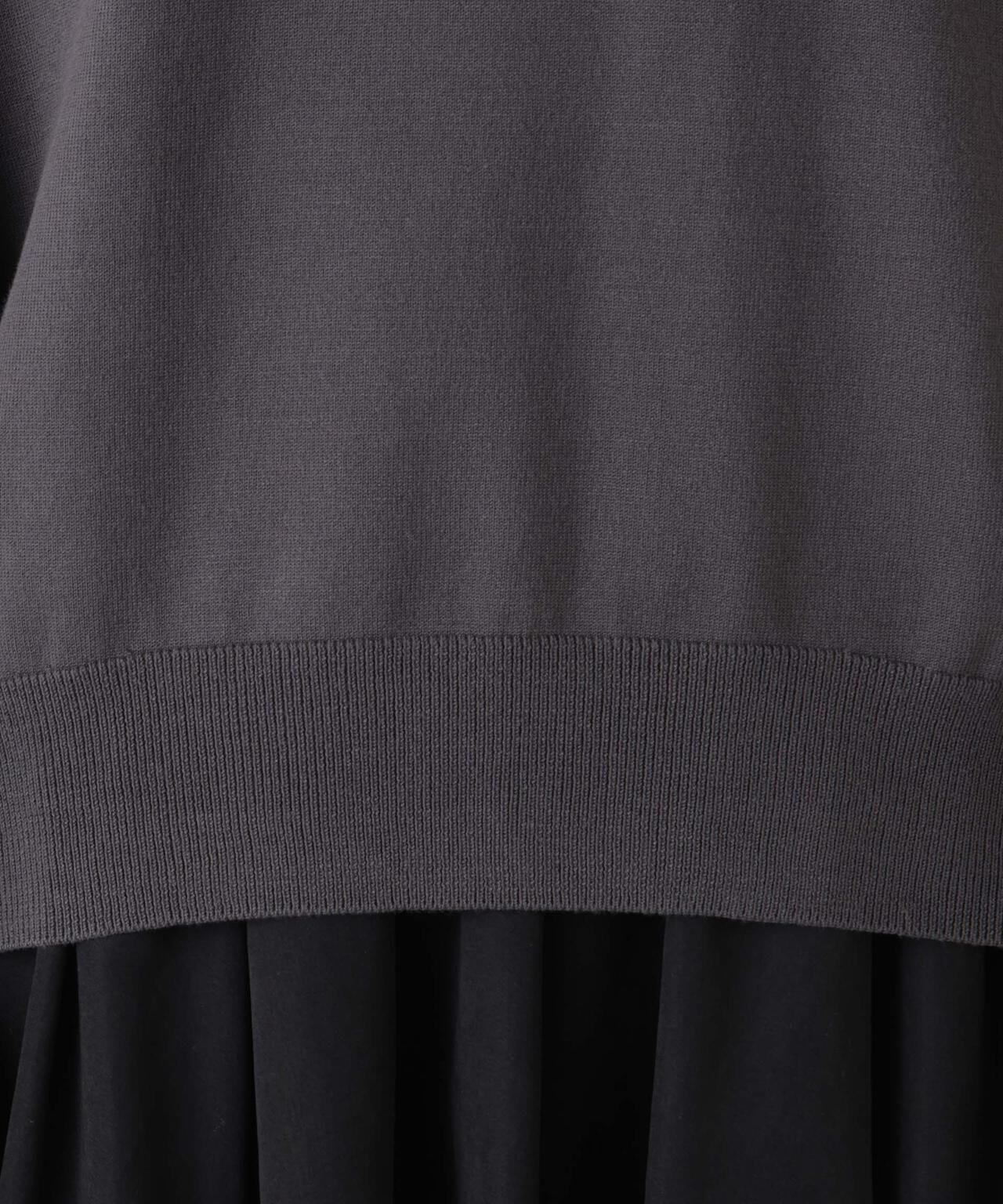 洗濯機洗可バンブーレーヨンニット ワイドクルーネックプルオーバー 6736122309