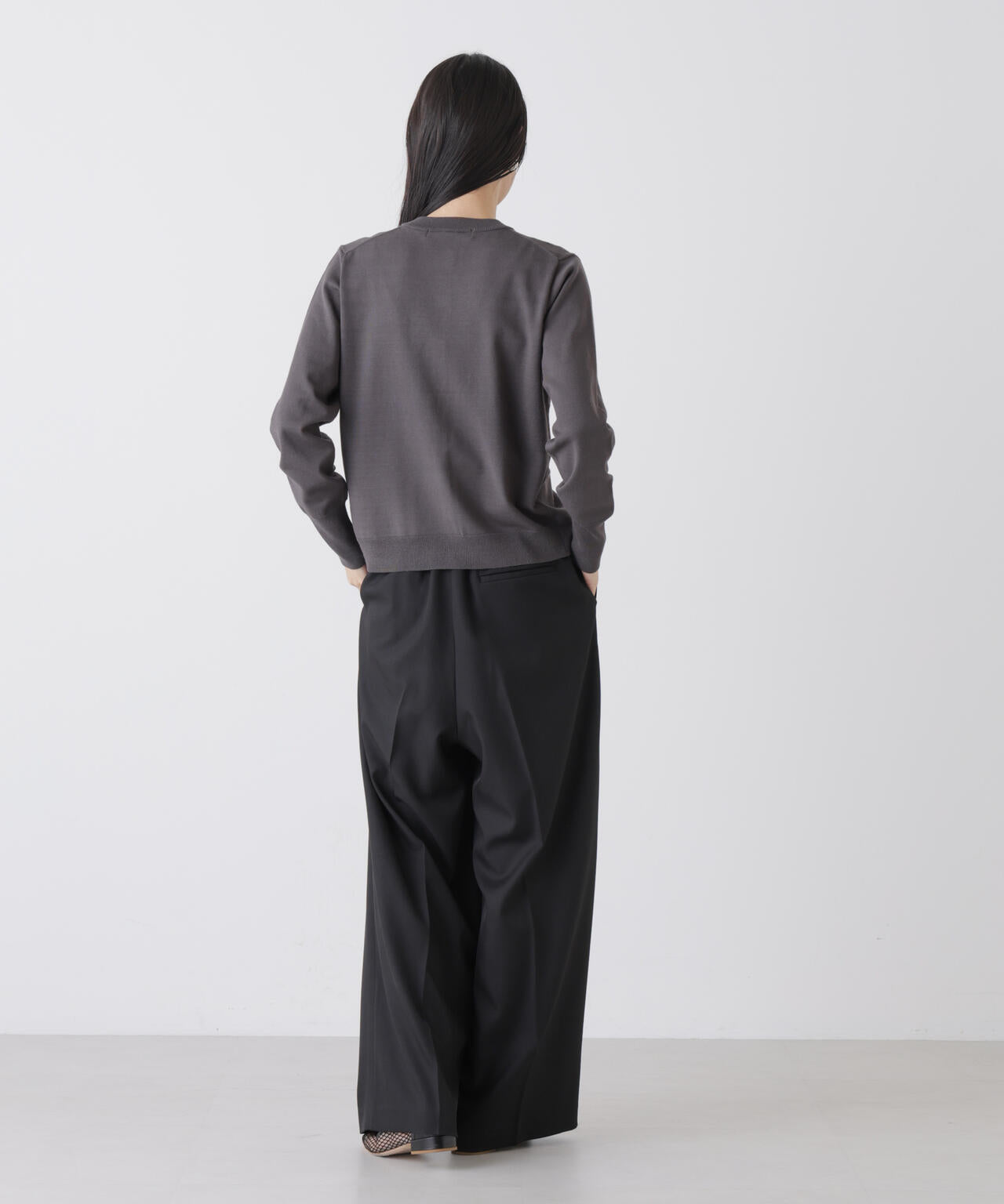 洗濯機洗可バンブーレーヨンニット パールボタンカーディガン 6736122310