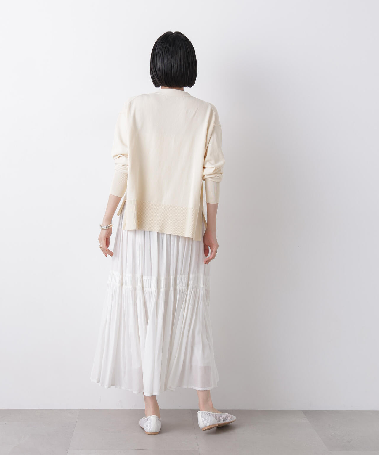 洗濯機洗い可UVカット接触冷感Vネックカーディガン 6736122311