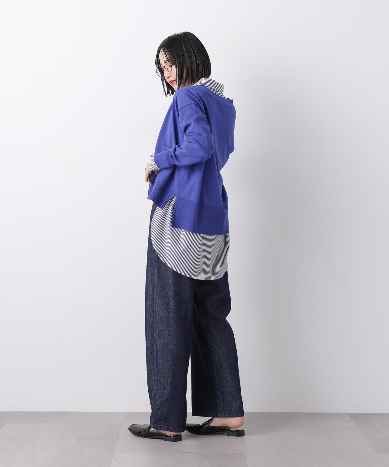 洗濯機洗い可UVカット接触冷感Vネックカーディガン 6736122311