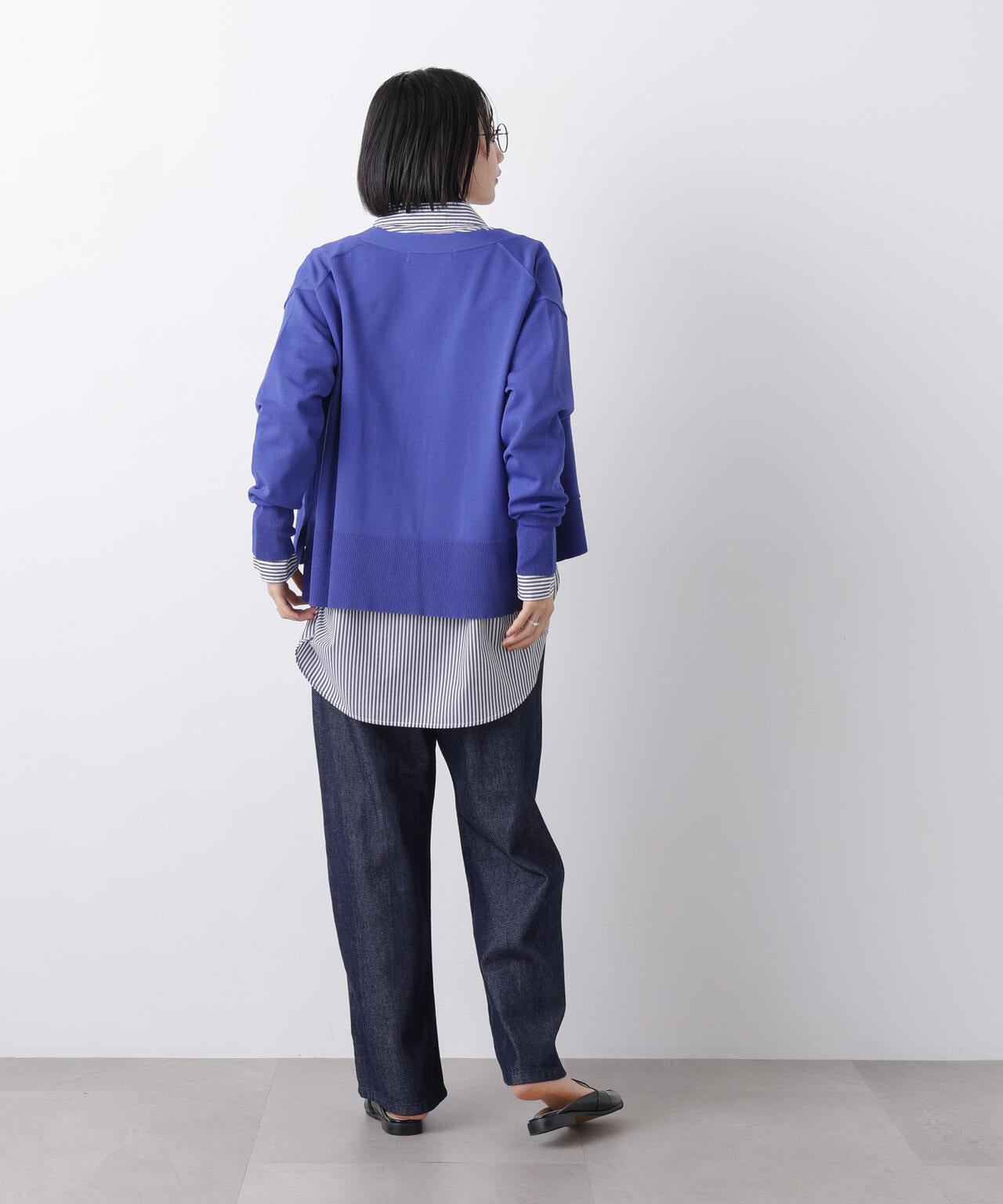 洗濯機洗い可UVカット接触冷感Vネックカーディガン 6736122311