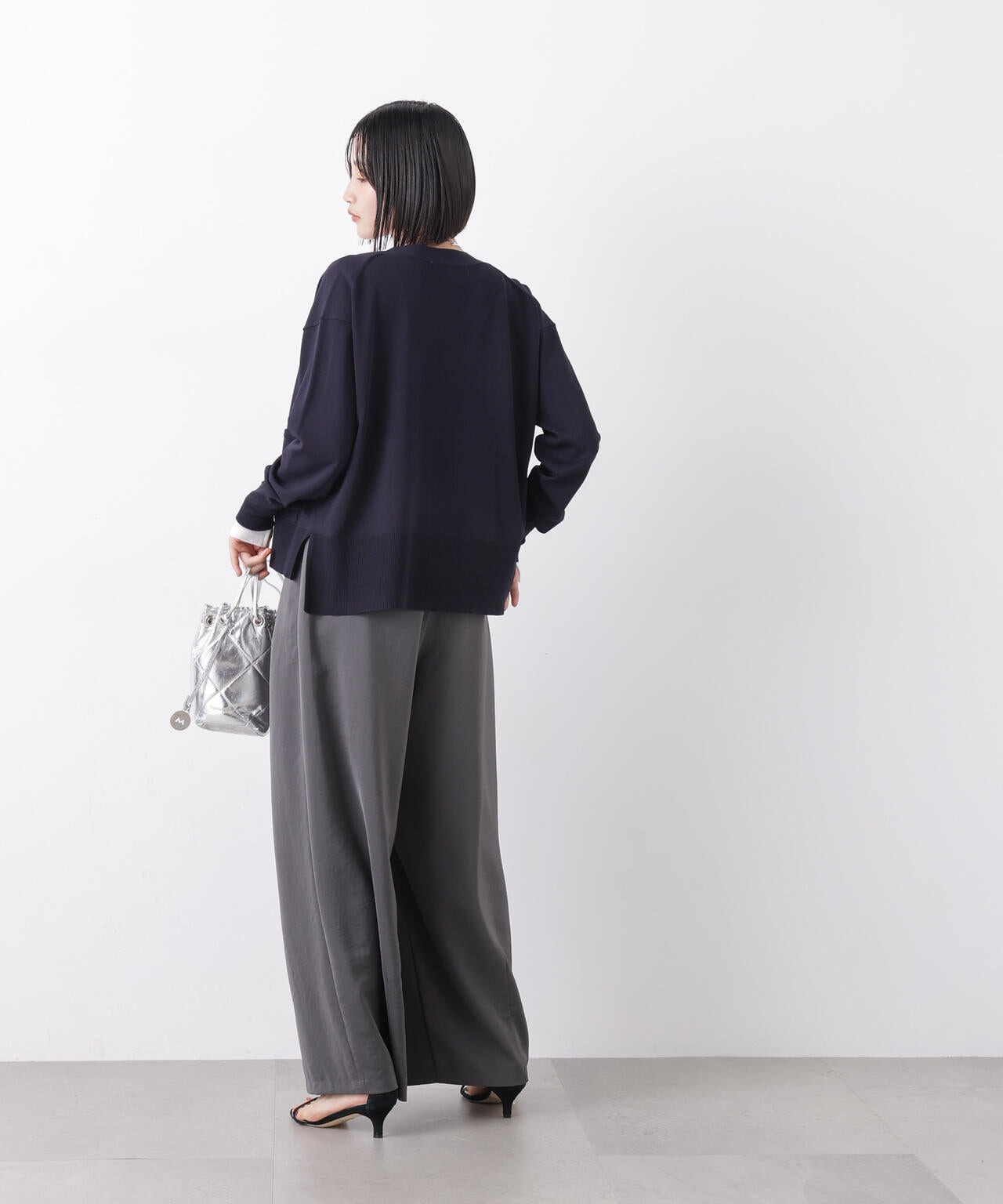 洗濯機洗い可UVカット接触冷感Vネックカーディガン 6736122311