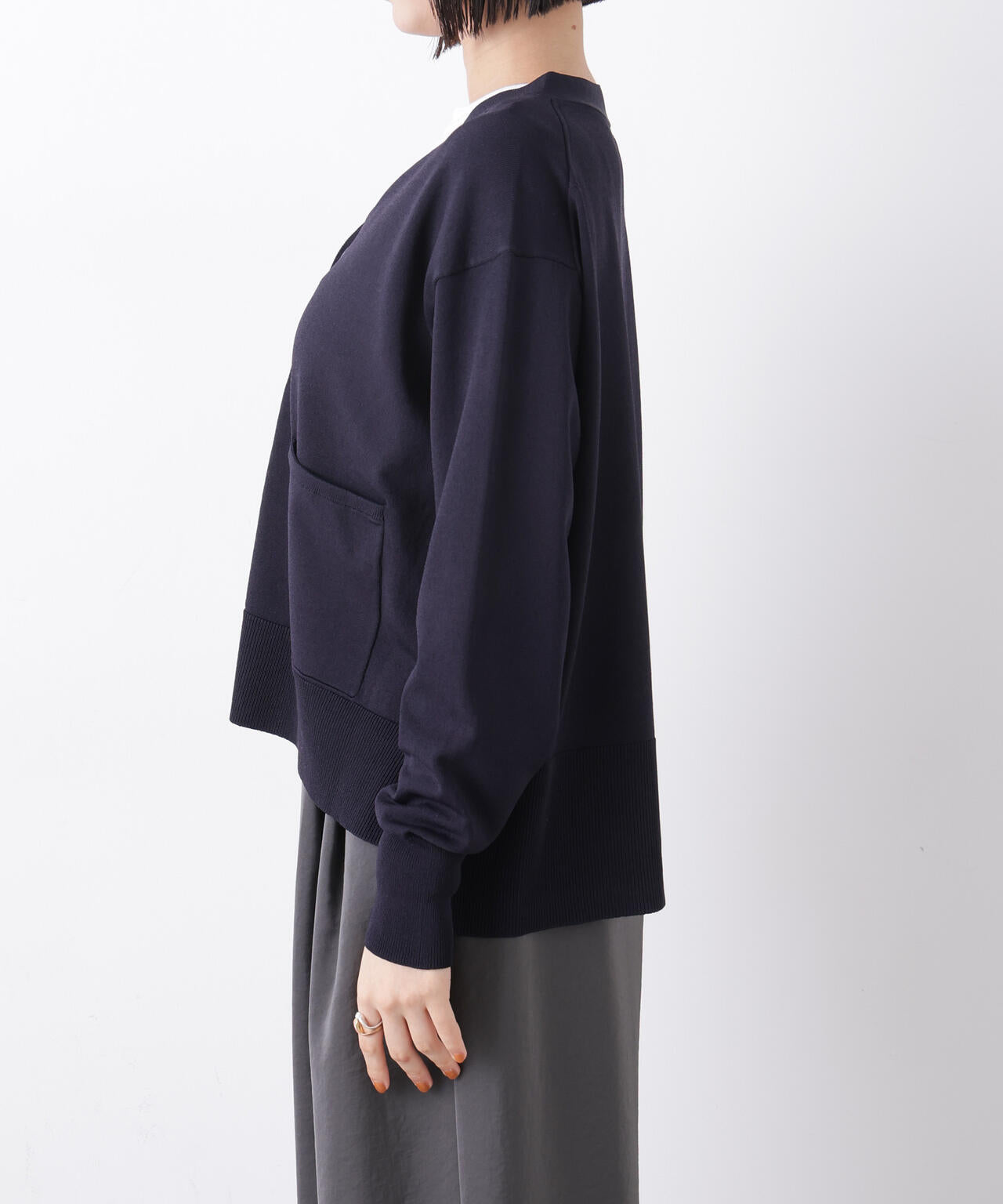 洗濯機洗い可UVカット接触冷感Vネックカーディガン 6736122311