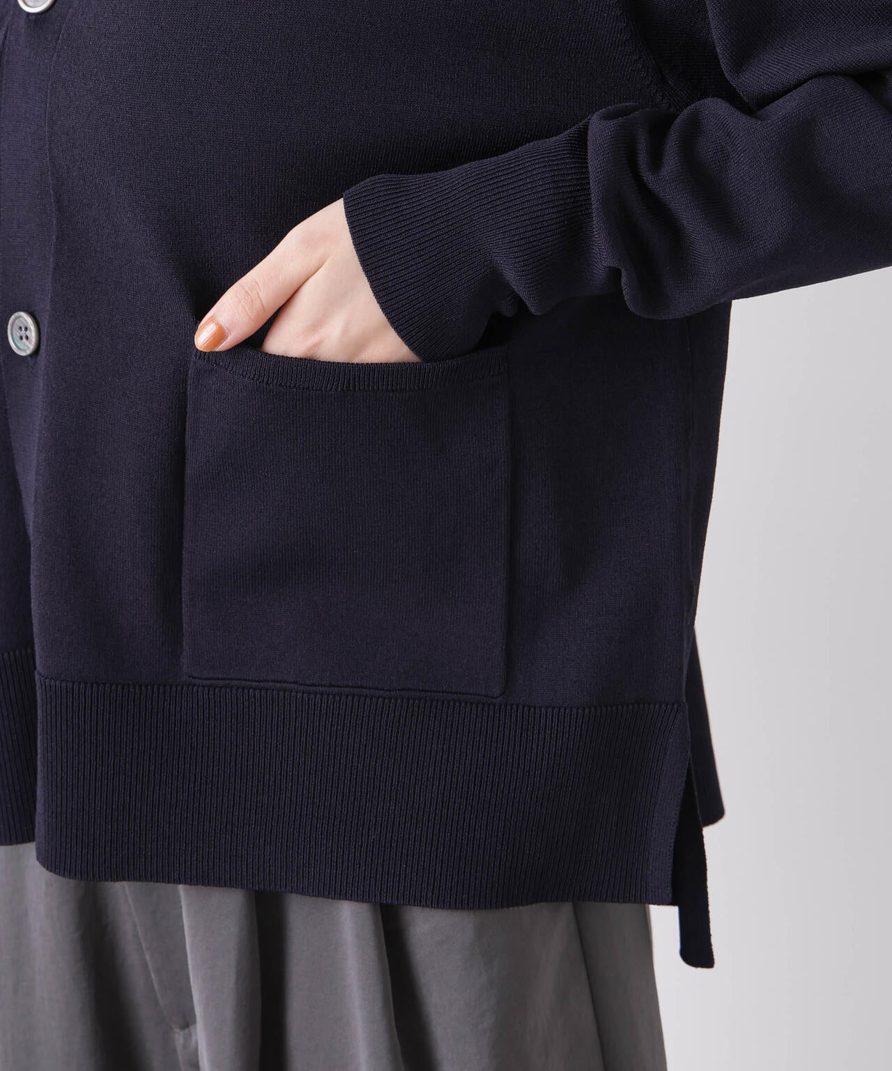 洗濯機洗い可UVカット接触冷感Vネックカーディガン 6736122311