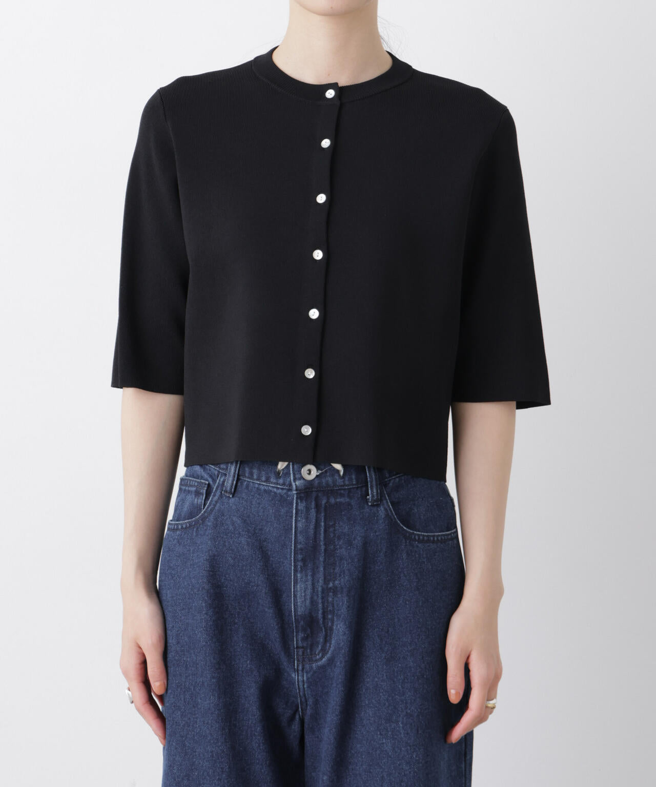 洗濯機洗い可UVカット接触冷感半袖カーディガン 6736122312